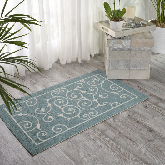 Nourison Home & Garden Light Blue Indoor/Outdoor Area Rug & Reviews