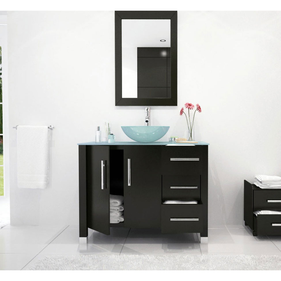 JWH Living Crater 39.5" Single Modern Bathroom Vanity Set & Reviews