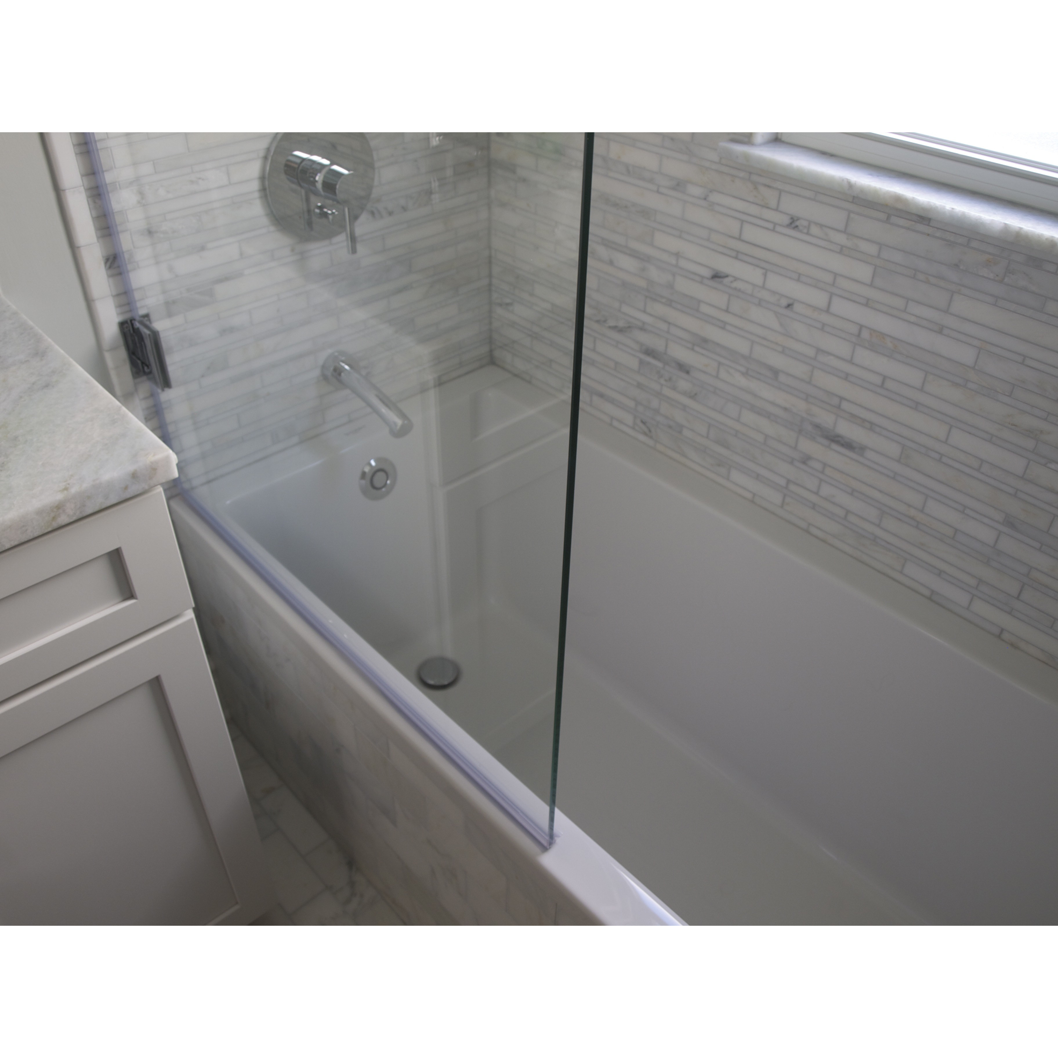 Ark Showers 60" x 33.5" Frameless Hinged Bathtub Shower Screen with