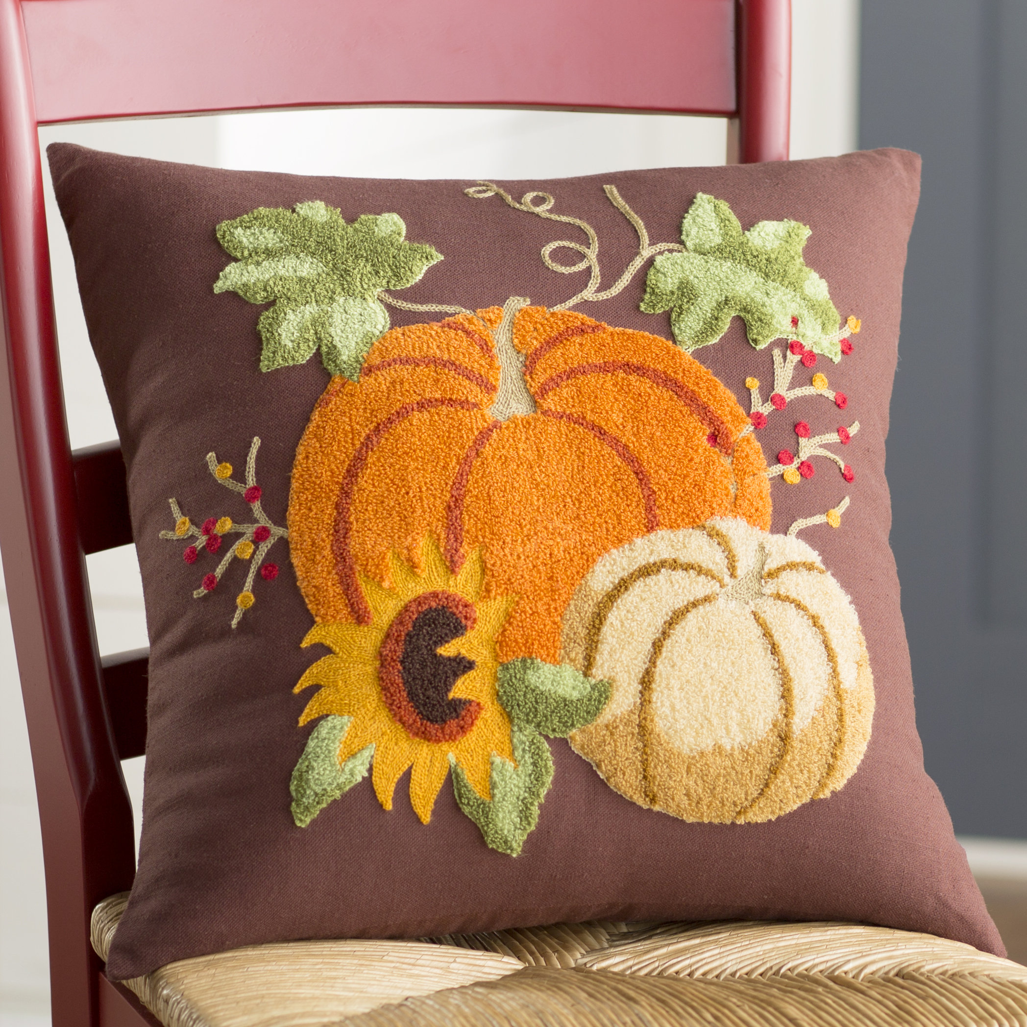August Grove Autumn Splendo Rice Stitch Throw Pillow & Reviews Wayfair