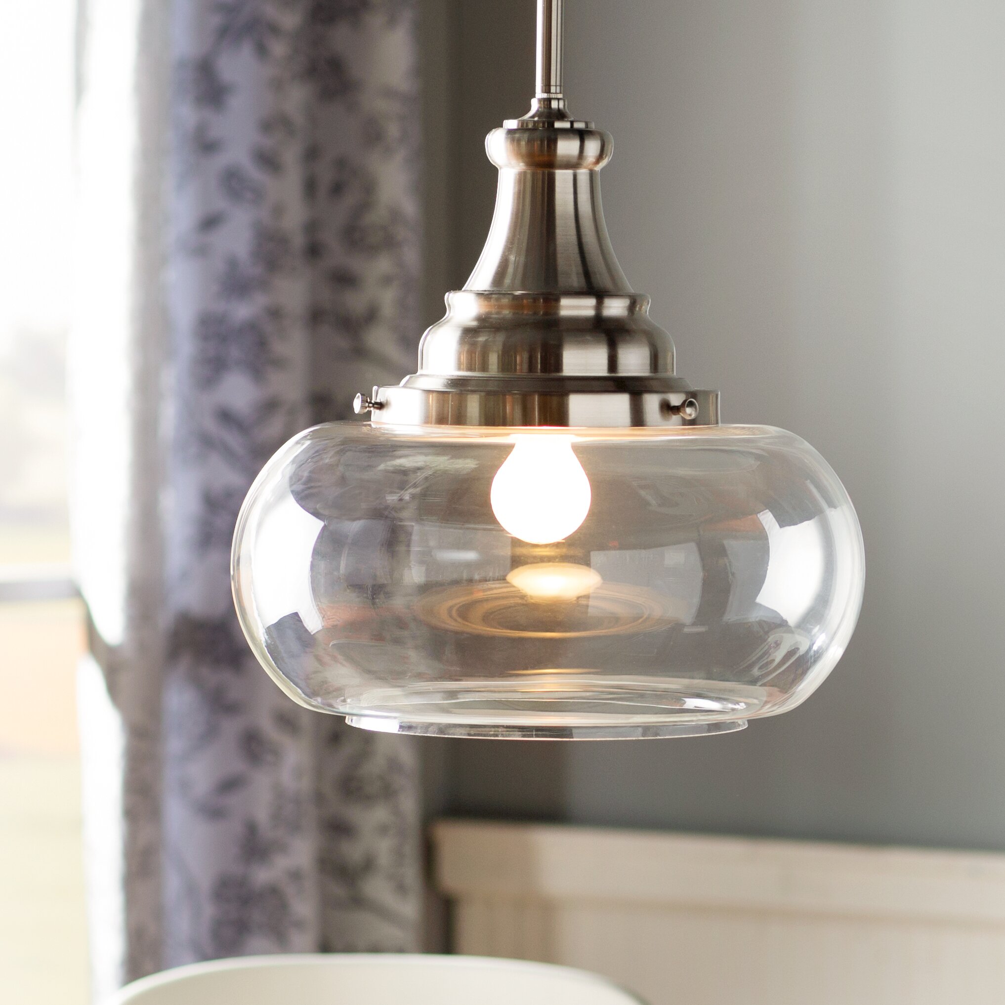 August Grove Temple 1 Light Bowl Pendant & Reviews | Wayfair