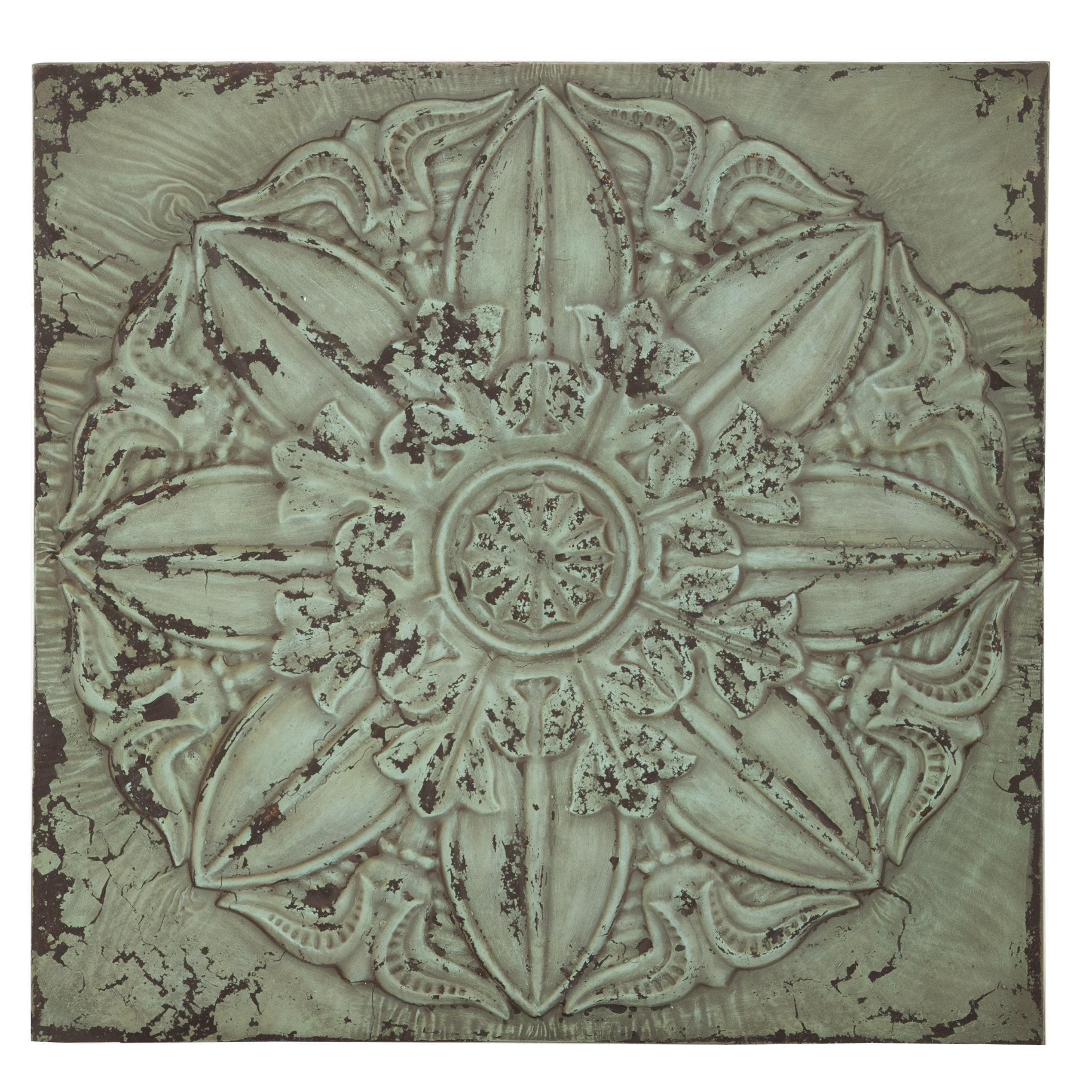 One Allium Way Vintage Blue Flower Metal Wall Art & Reviews Wayfair