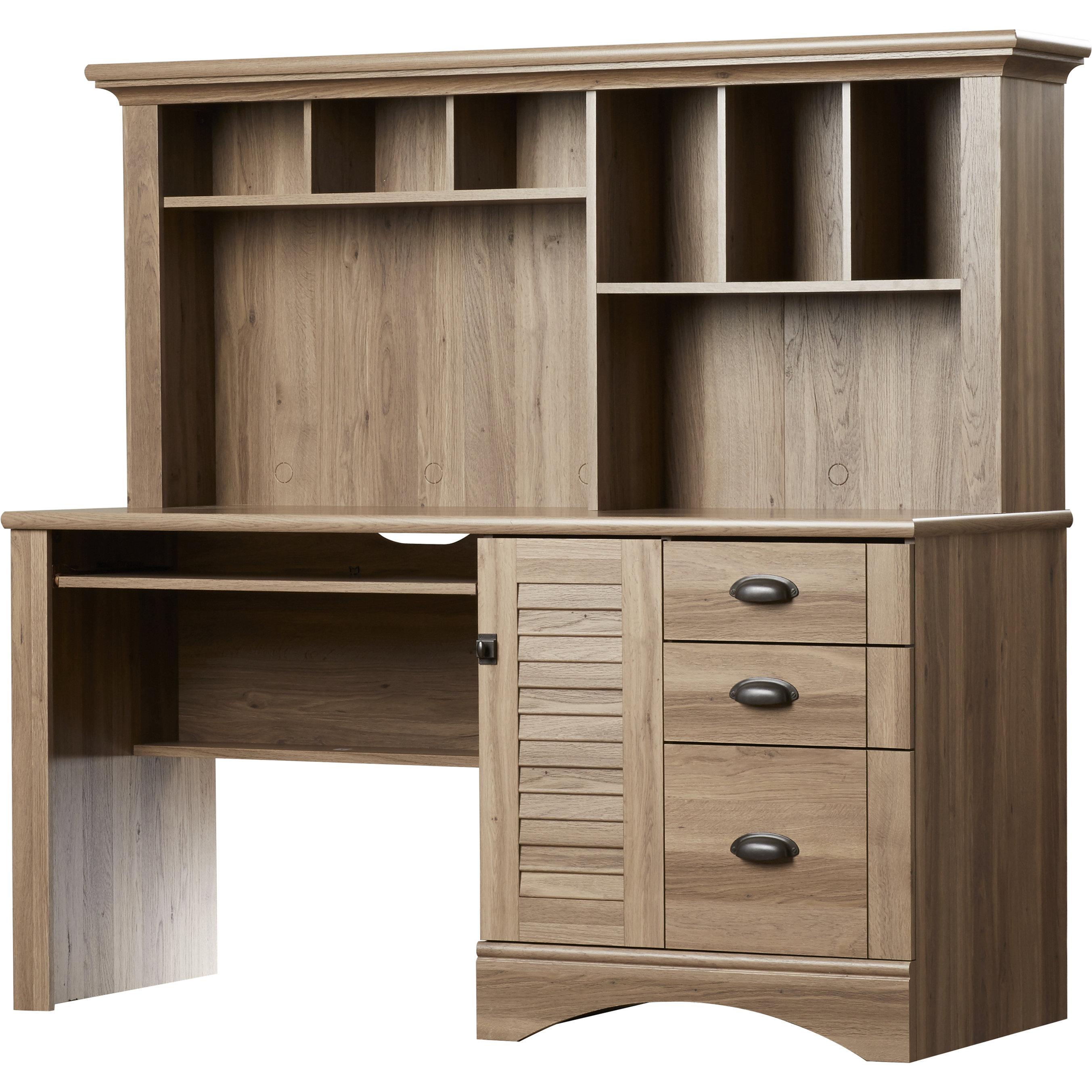 Beachcrest Home Pinellas Computer Desk With Hutch And 3 Storage Drawers 9770