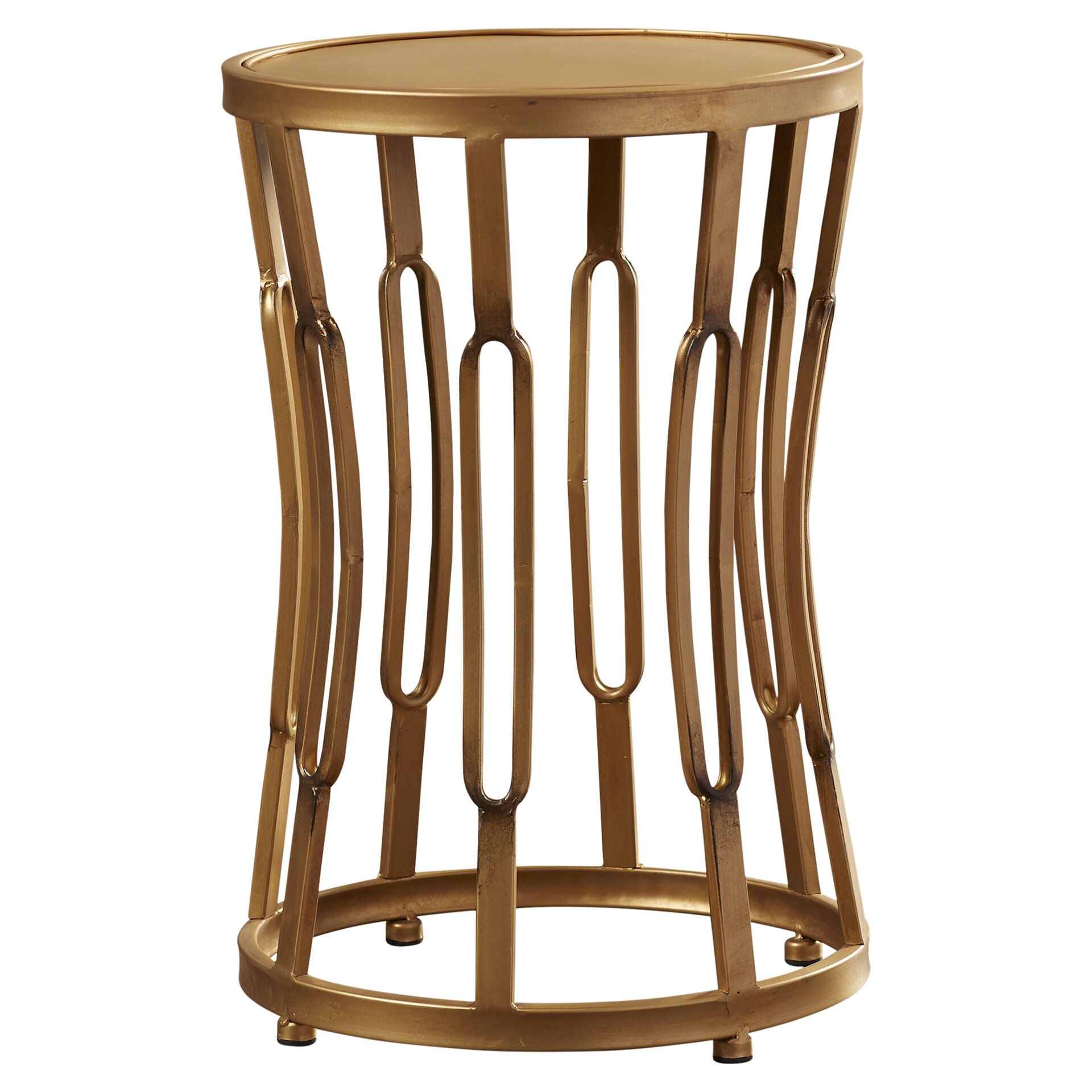 House of Hampton Riley Hourglass End Table with Metal Top & Reviews