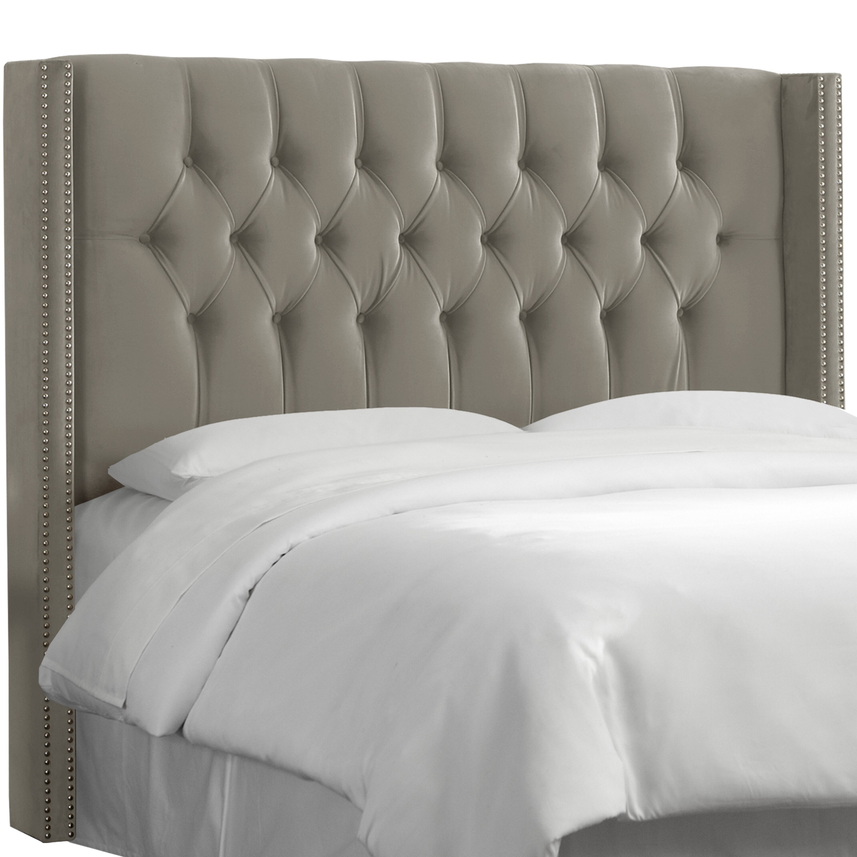 House Of Hampton Diamond Tufted Upholstered Wingback Headboard ...