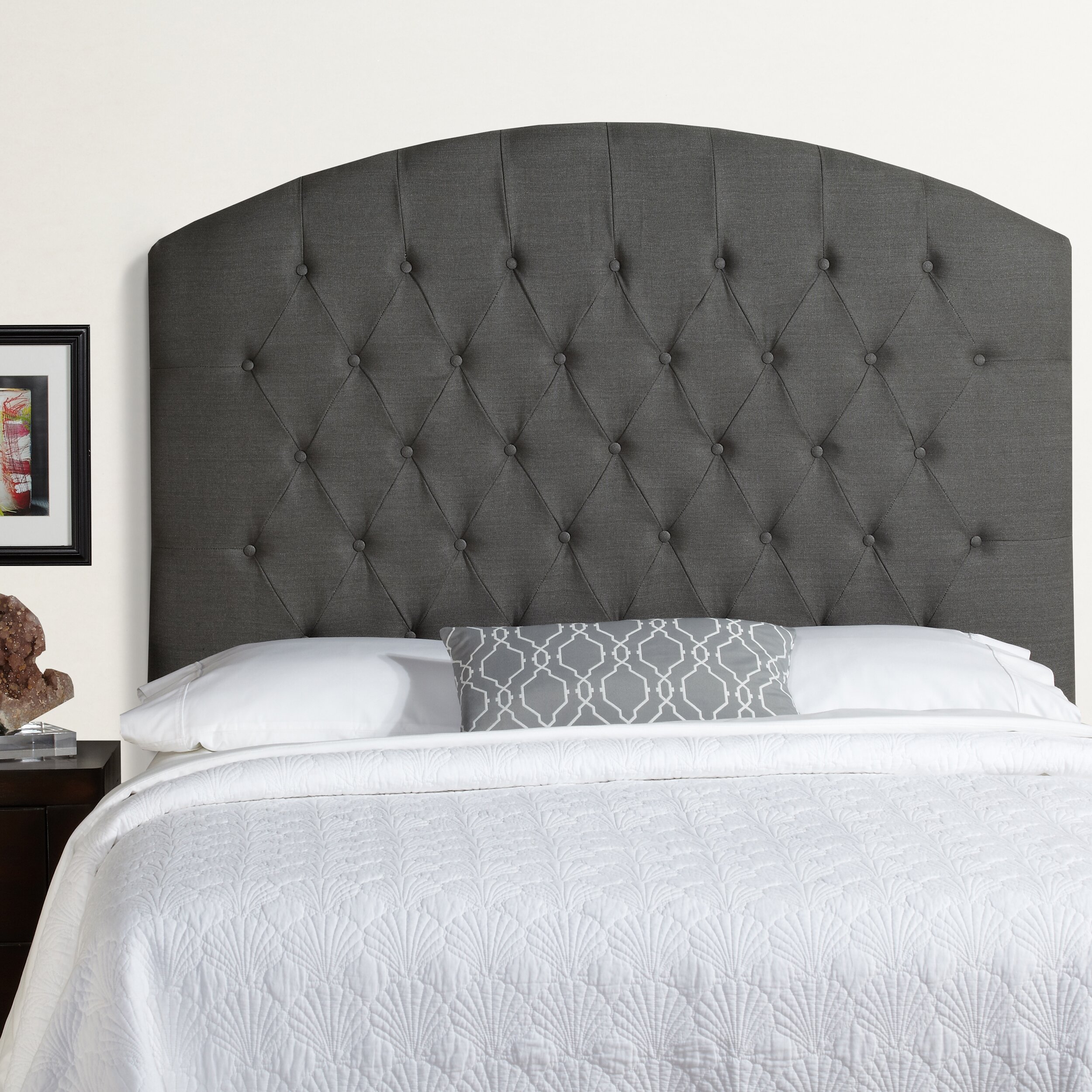 House of Hampton Kara Tall Curved Upholstered Headboard & Reviews | Wayfair