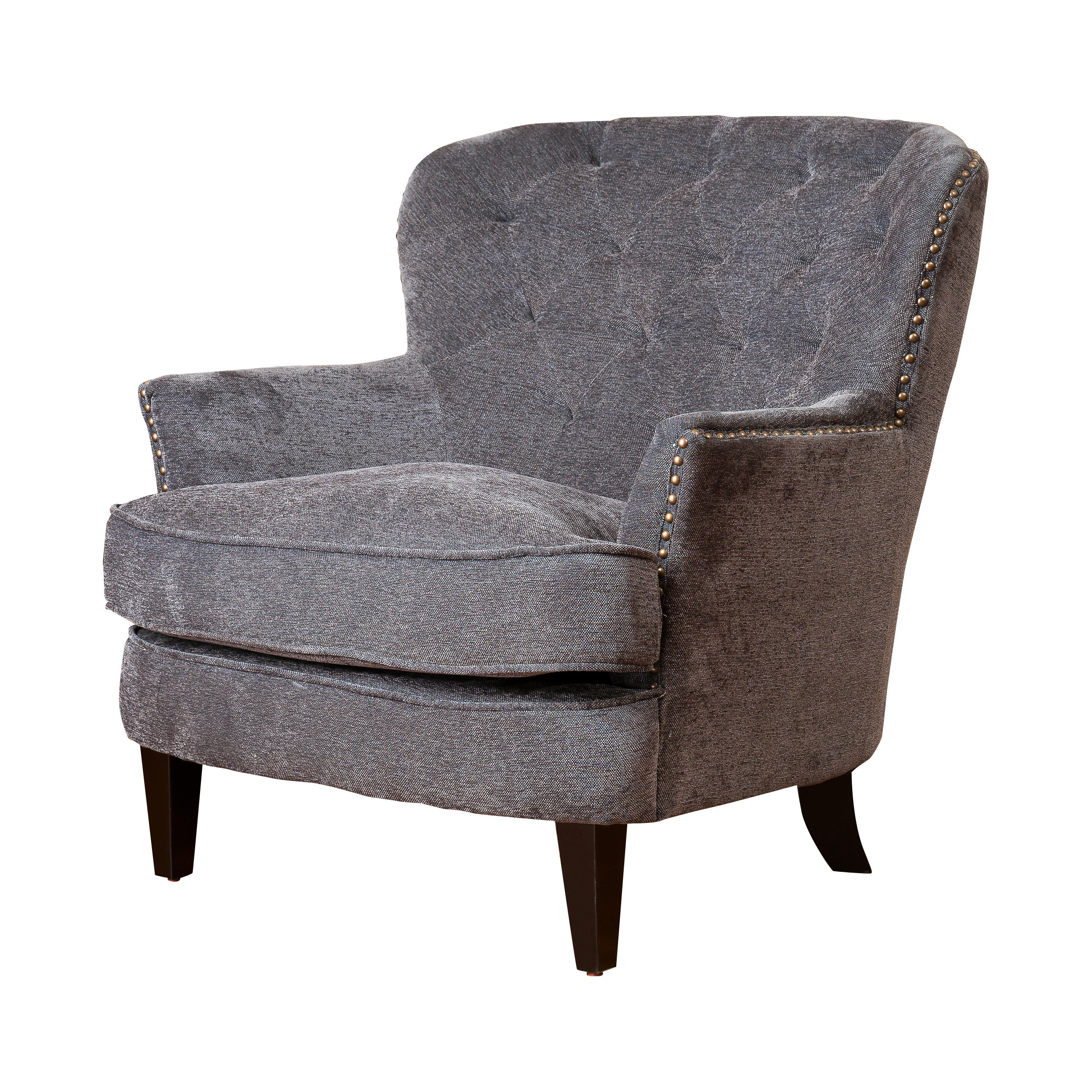 House of Hampton Greene Tufted Upholstered Linen Club Chair & Reviews