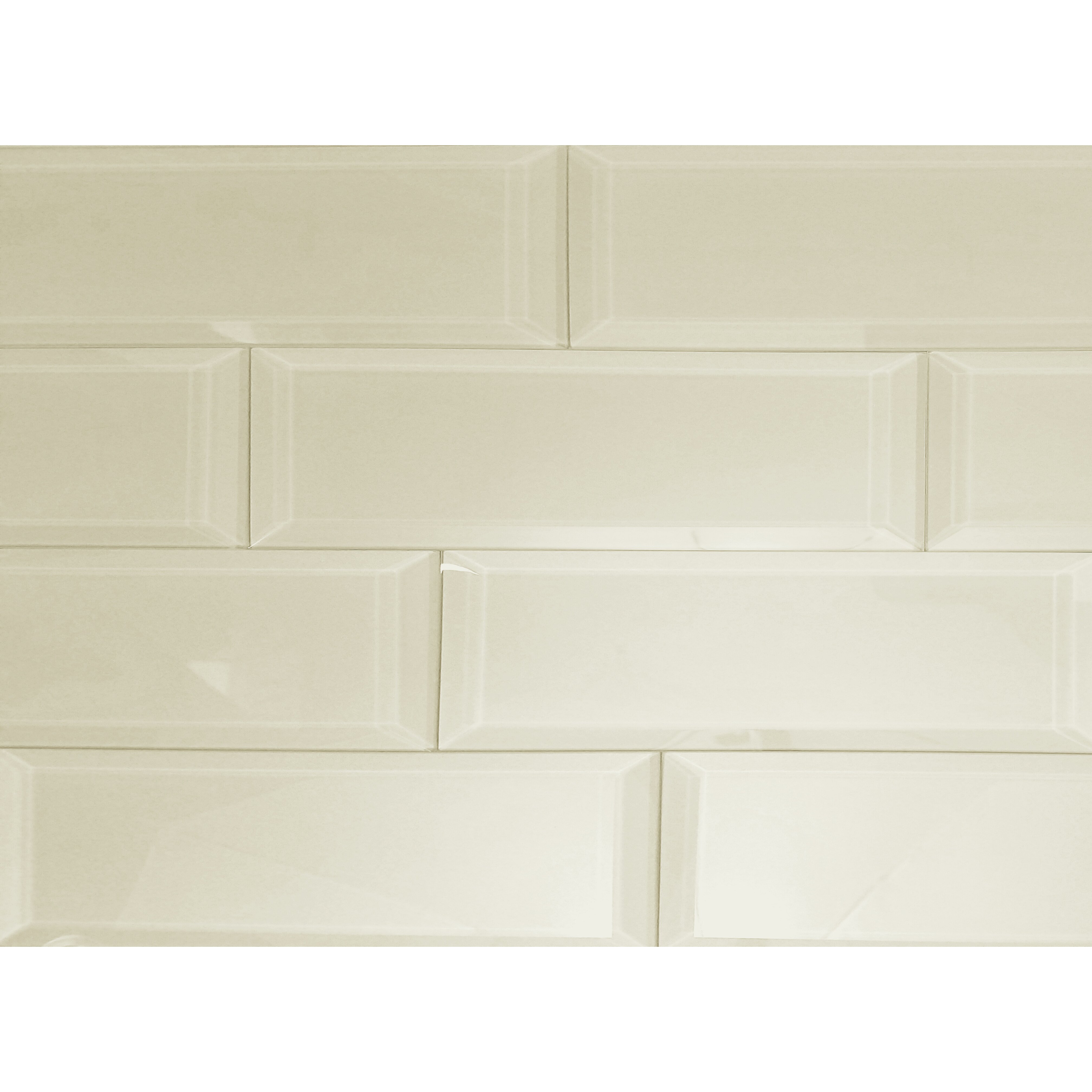 Abolos Frosted Elegance 3" x 12" Glass Subway Tile in Glossy Creme