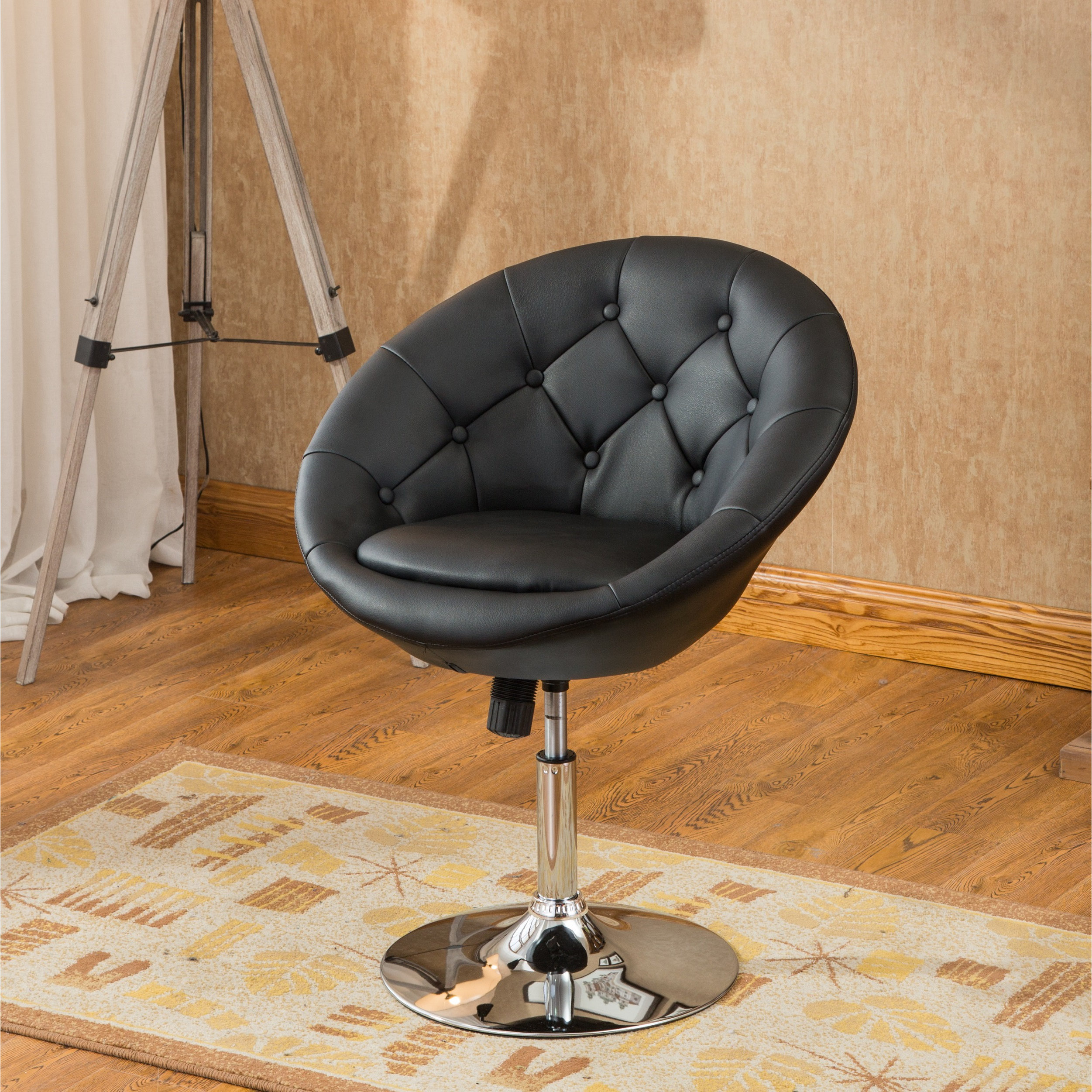 Roundhill Furniture Noas Contemporary Tufted Back Tilt Swivel Barrel