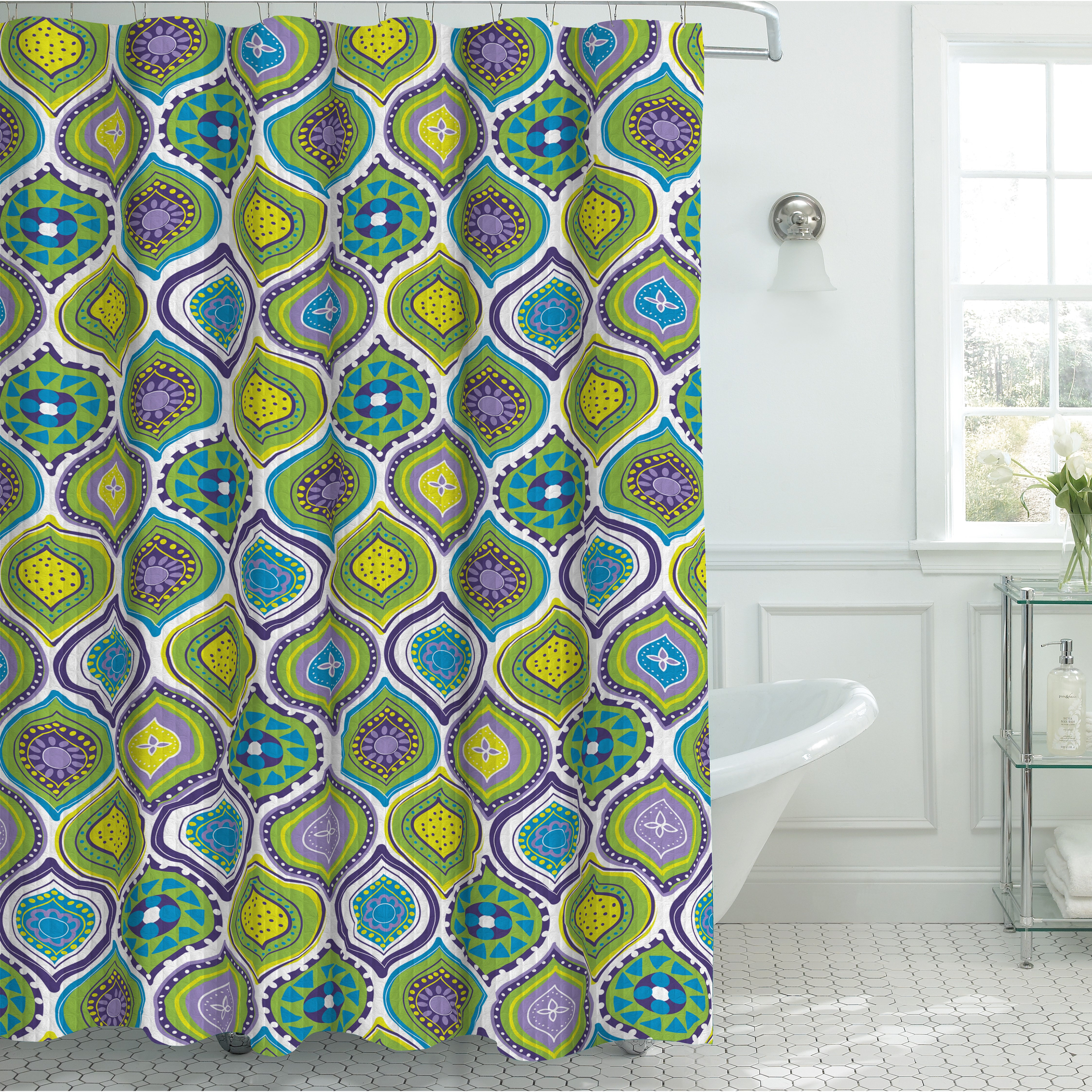 Bungalow Rose Zemamra Fabric Weave Textured Shower Curtain Set