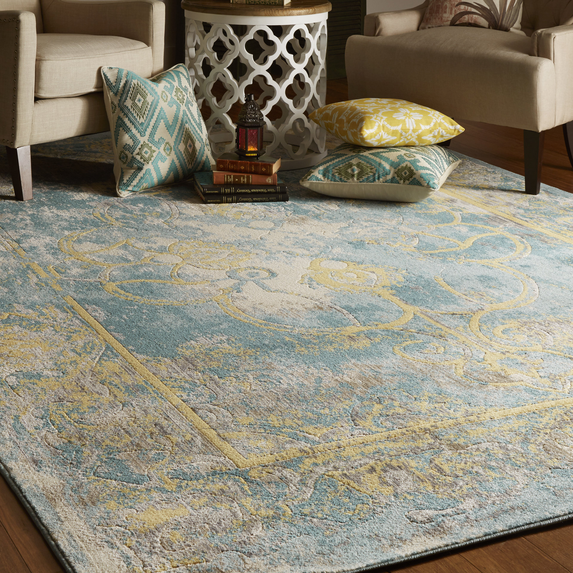 Bungalow Rose Saleya Lagoon Area Rug & Reviews Wayfair