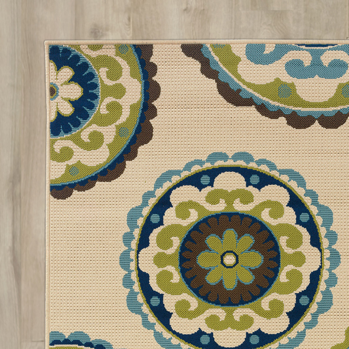 Bungalow Rose Capri Beige/Green Indoor/Outdoor Area Rug & Reviews Wayfair