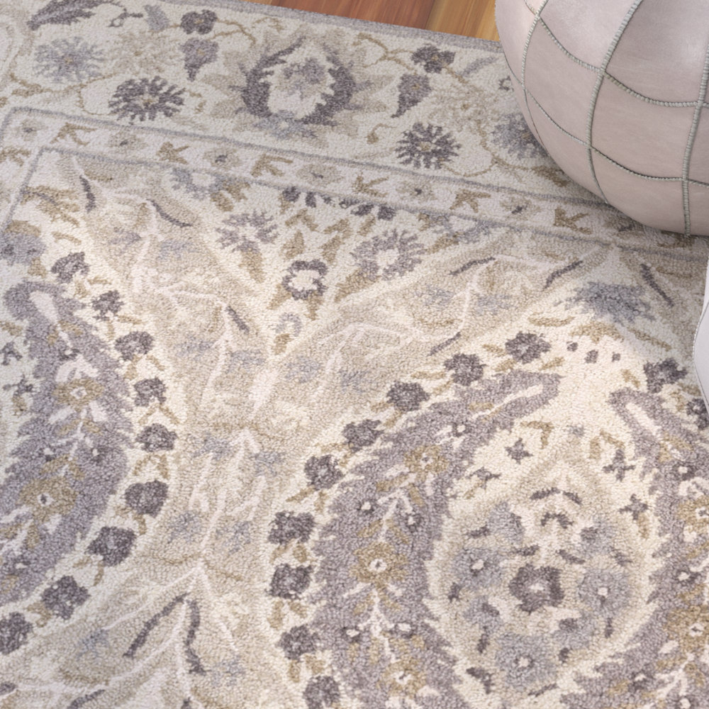 Bungalow Rose HandTufted Charcoal/Taupe Area Rug Wayfair