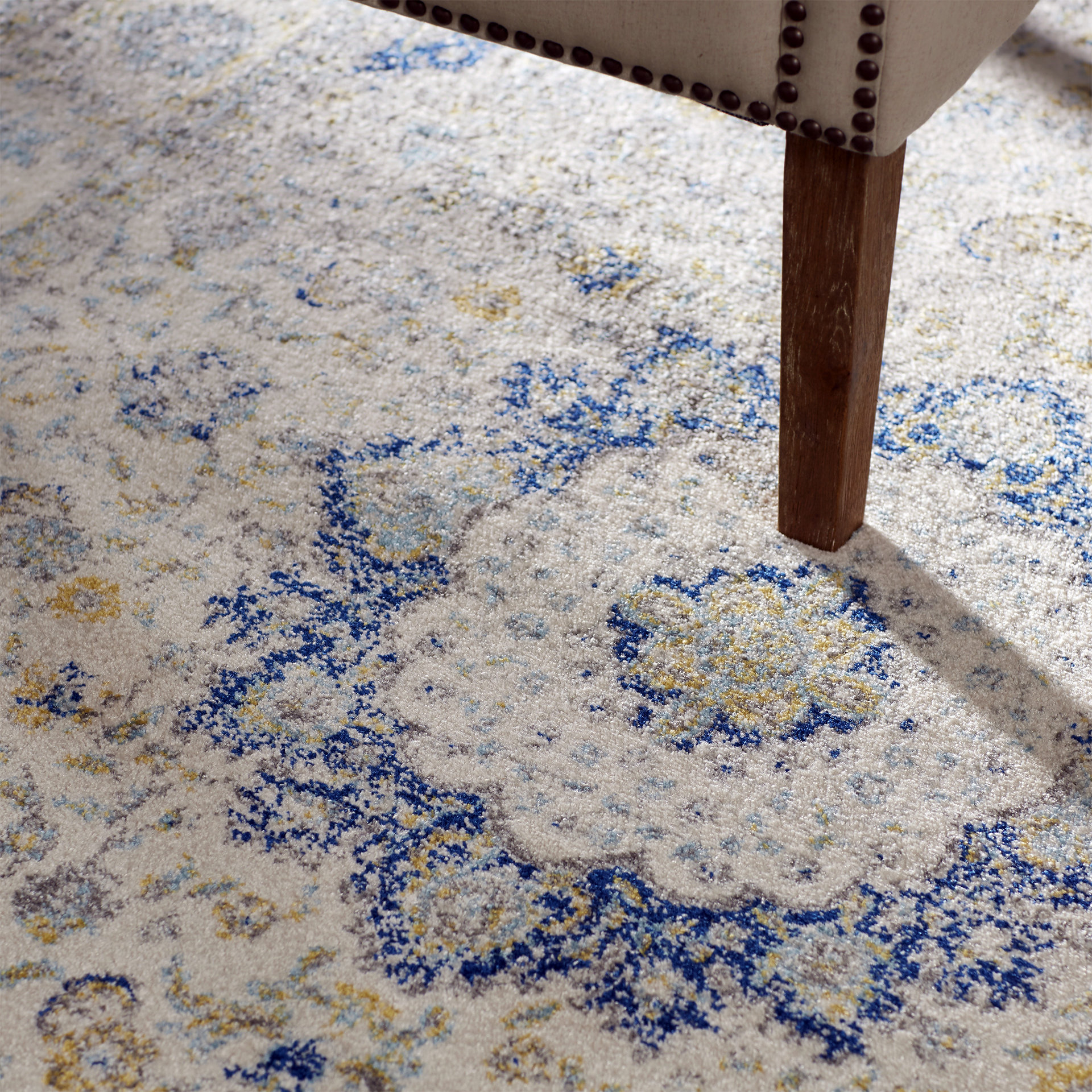 Bungalow Rose Ferry Ivory/Blue Area Rug & Reviews Wayfair.ca