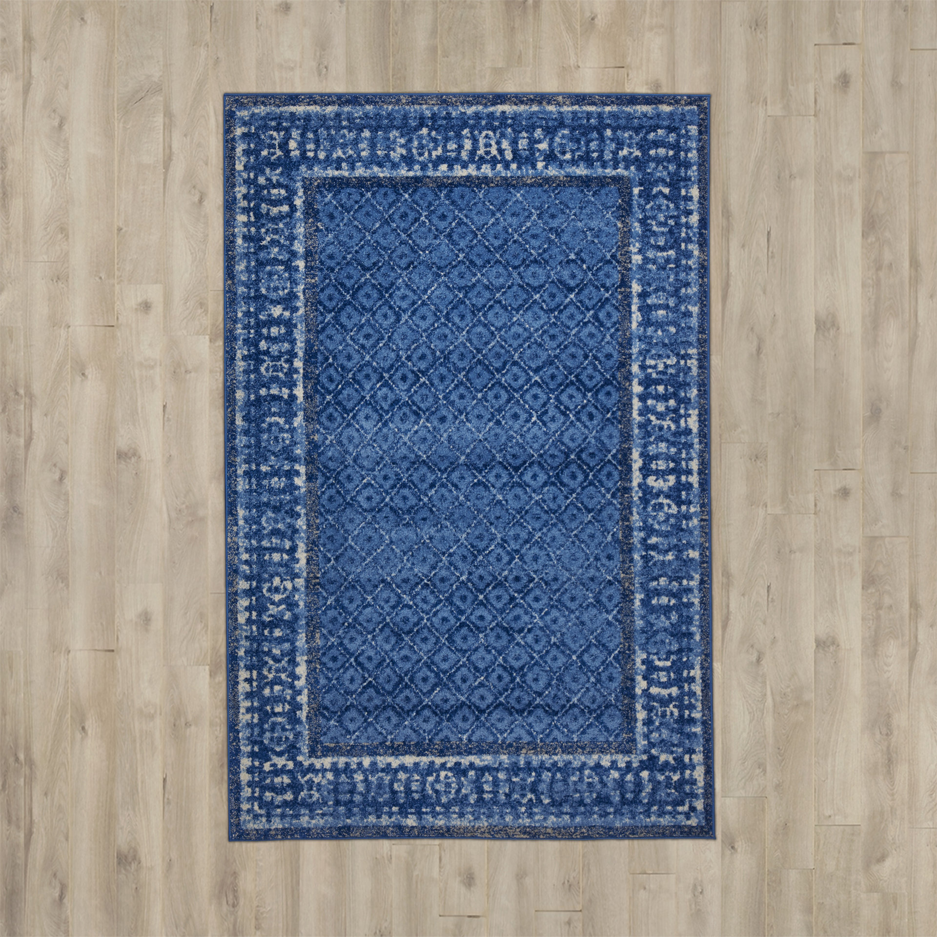 Bungalow Rose Vanek Light Blue/Dark Blue Area Rug & Reviews Wayfair