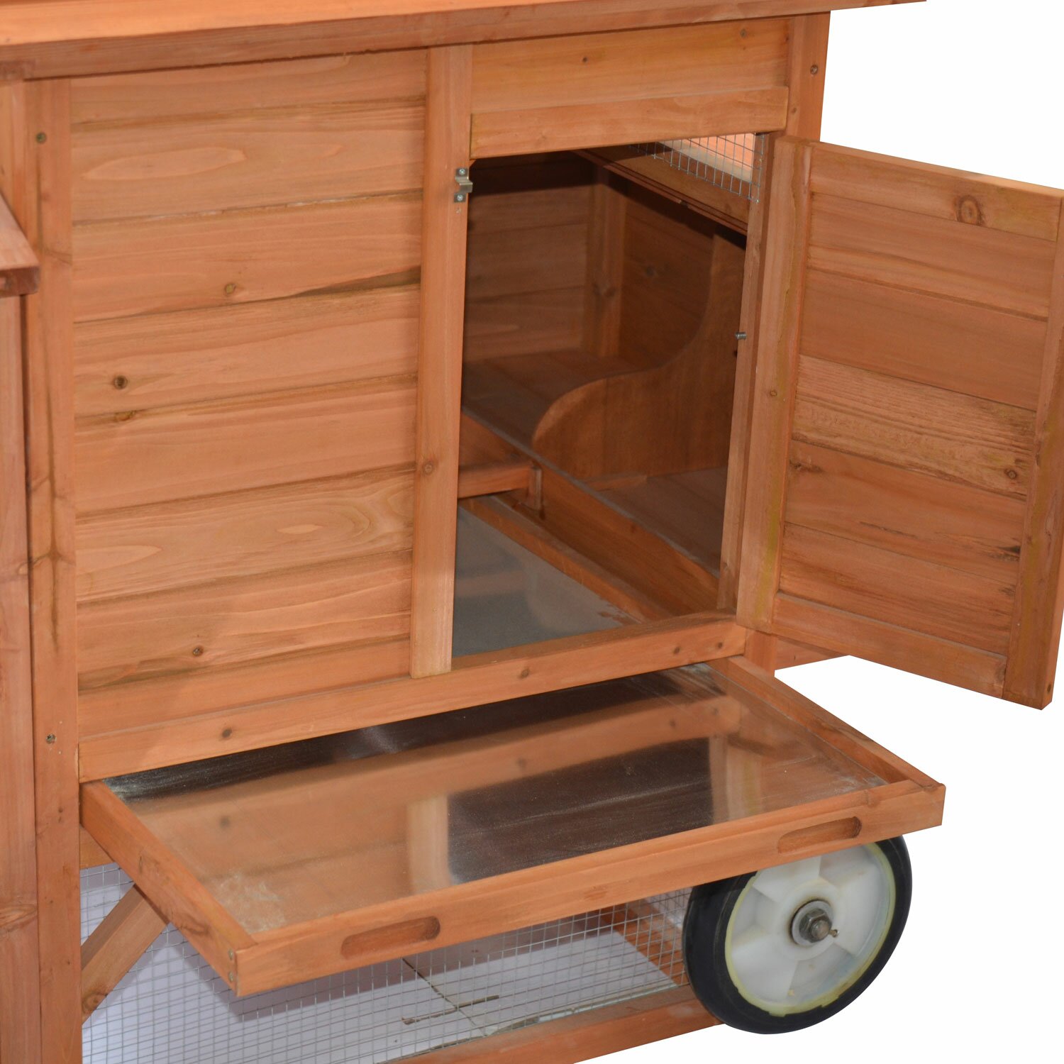 Pawhut Wheeled Tractor Hen House Chicken Coop with Chicken ...