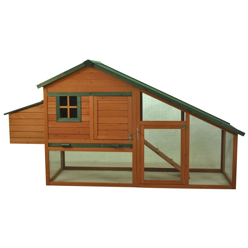 Pawhut Wooden Backyard Slant Roof Hen House Chicken Coop ...