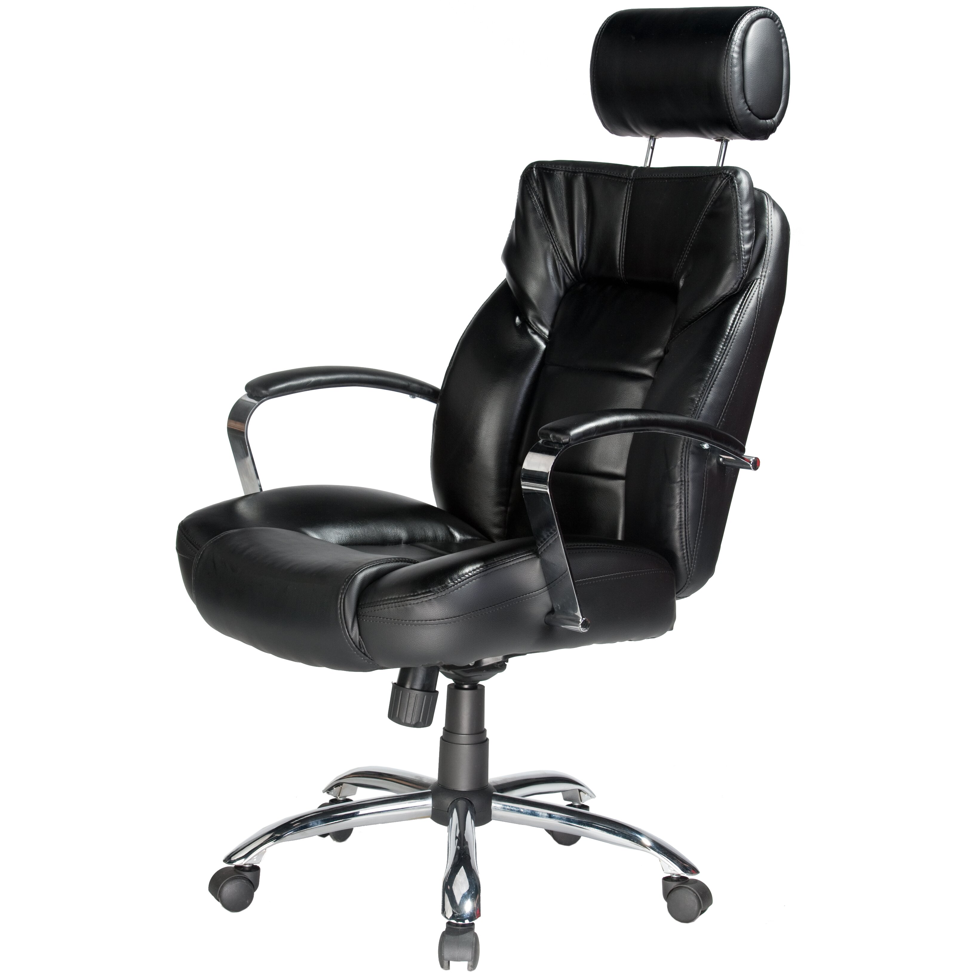 Comfort Products Louis Leather Computer Chair in Black ...