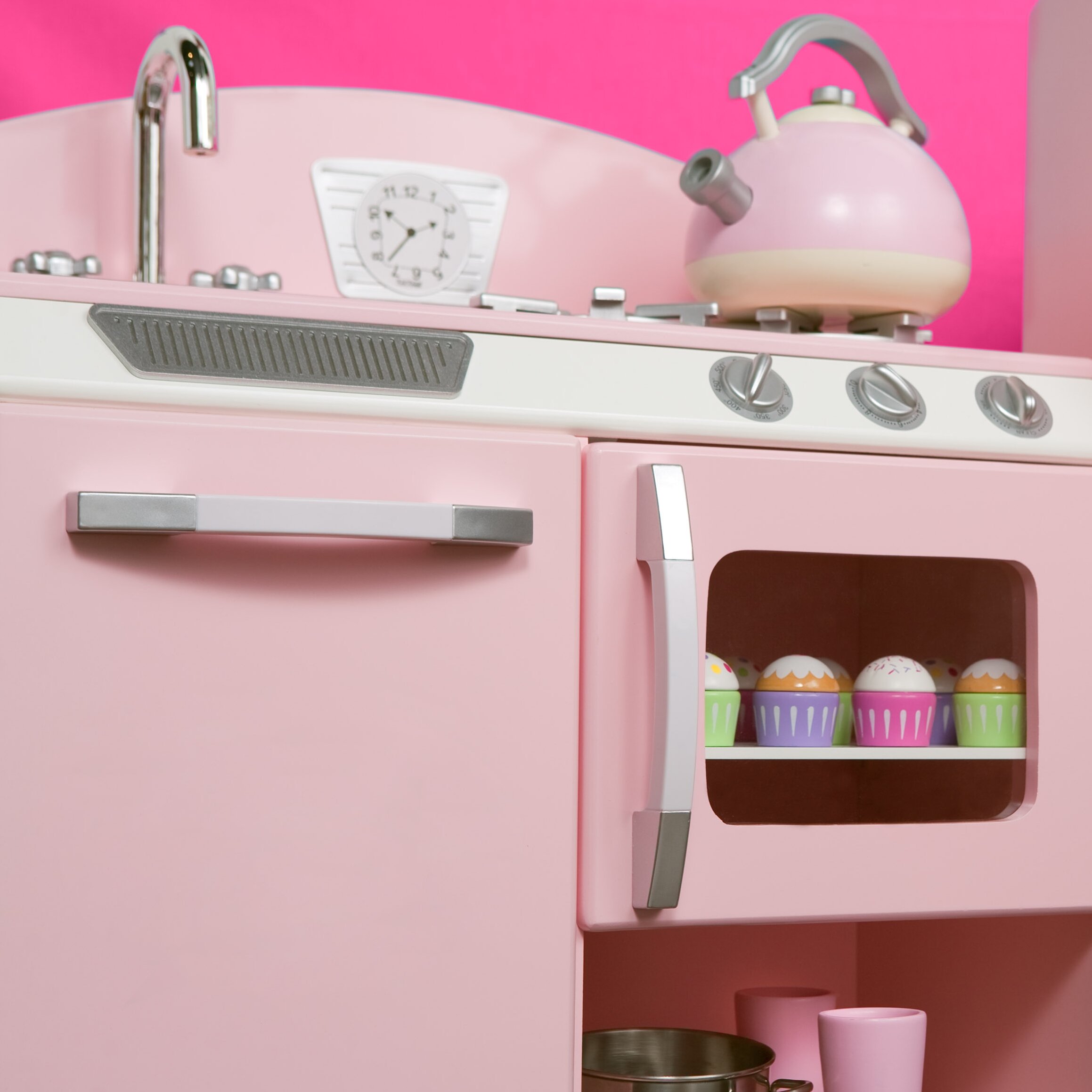 retro pink kitchen set