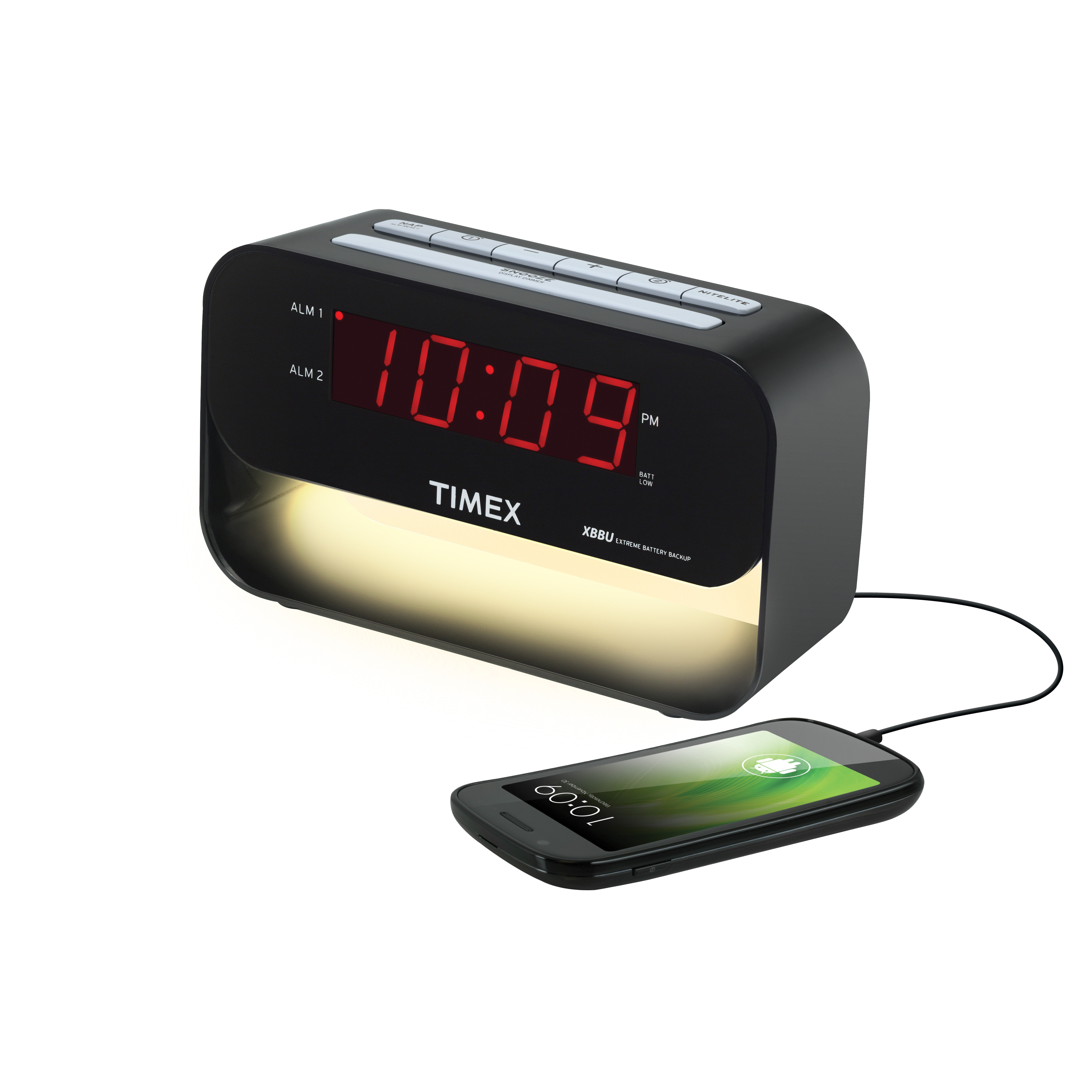 Timex Dual Alarm Clock with USB Charging and Night Light & Reviews