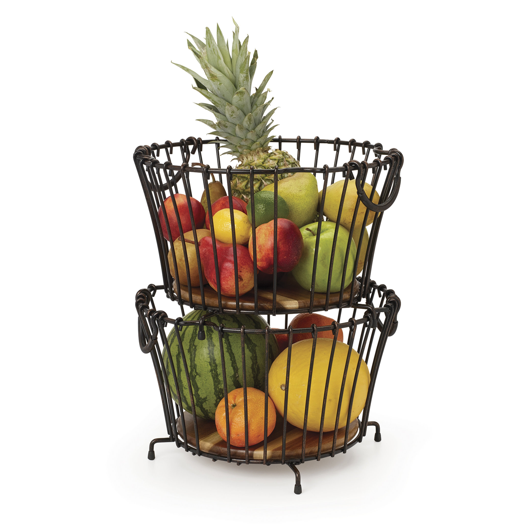 Gourmet Basics by Mikasa Round Stacking Metal Basket & Reviews Wayfair