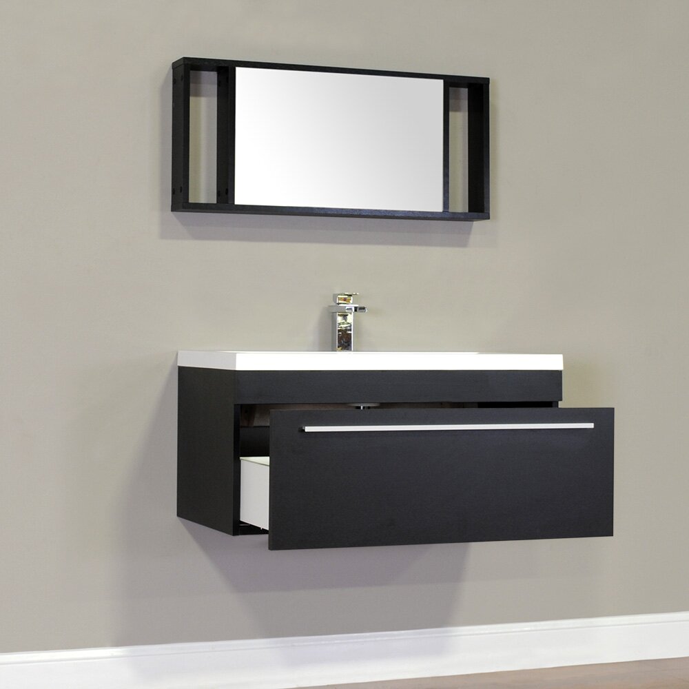 Alya Bath Ripley 36\u0026quot; Single Wall Mount Modern Bathroom Vanity Set with Mirror \u0026 Reviews  Wayfair