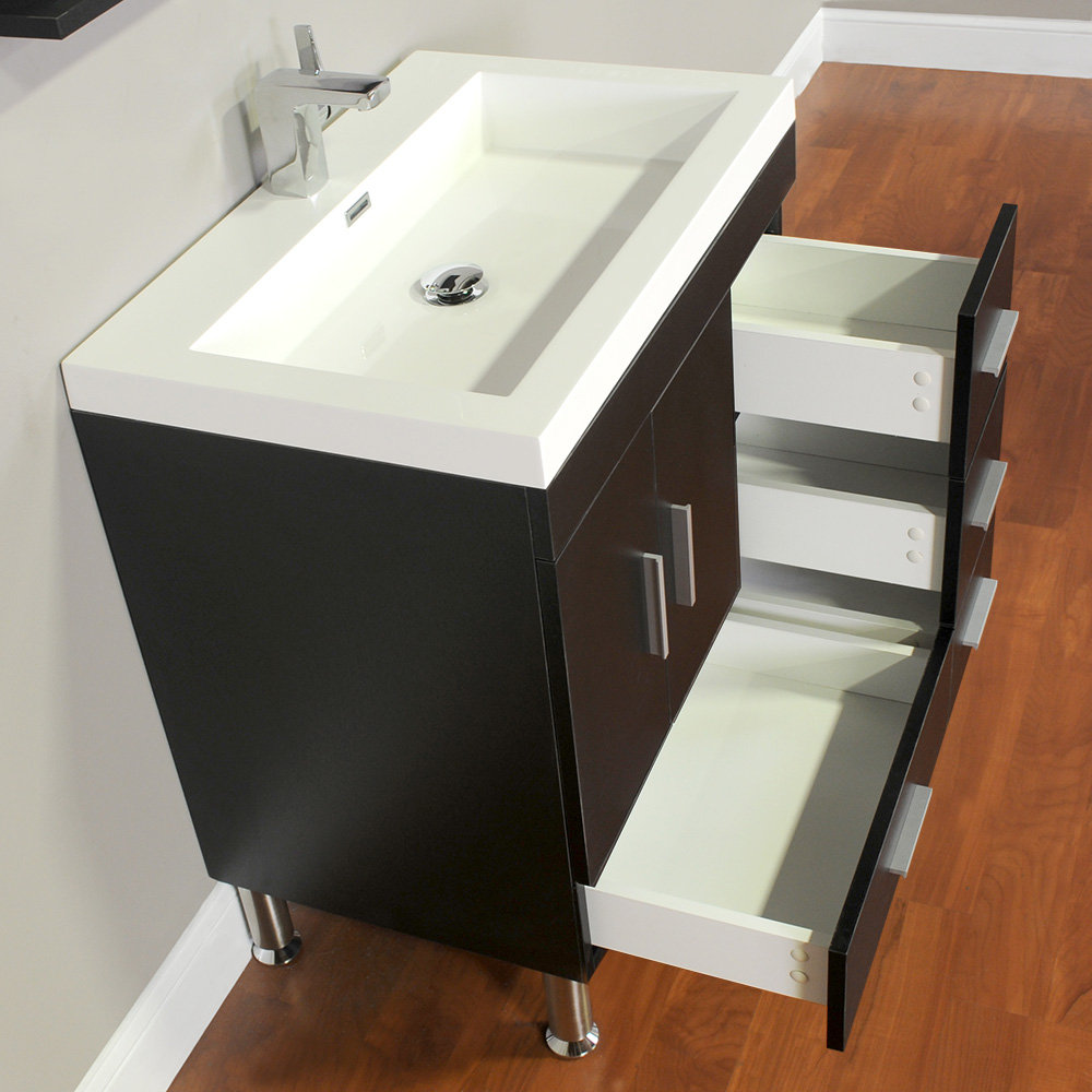 Alya Bath Ripley 30" Single Modern Bathroom Vanity Set with Mirror & Reviews | Wayfair