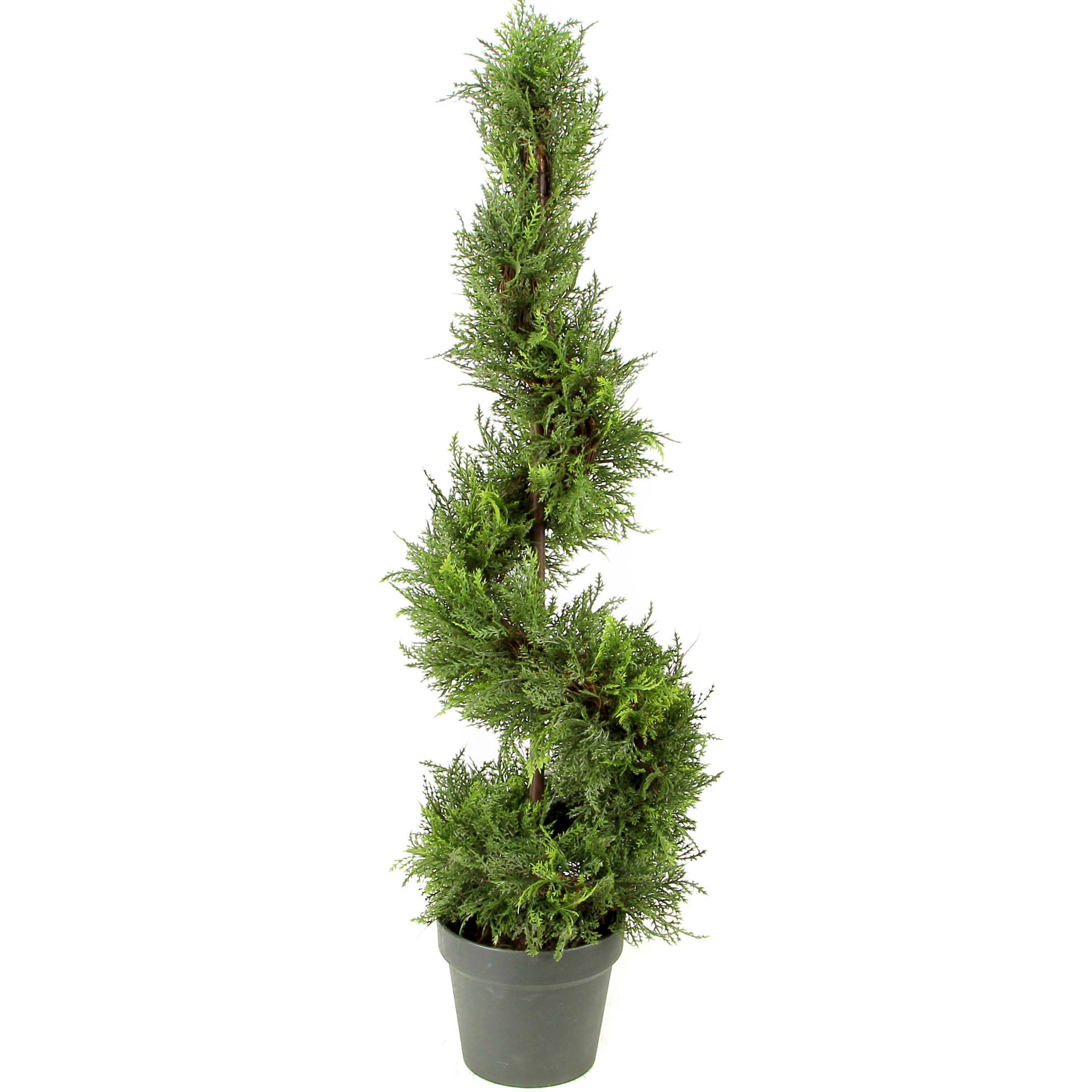 AdmiredbyNature Artificial Cypress Leaf Spiral Topiary Tree in Pot ...