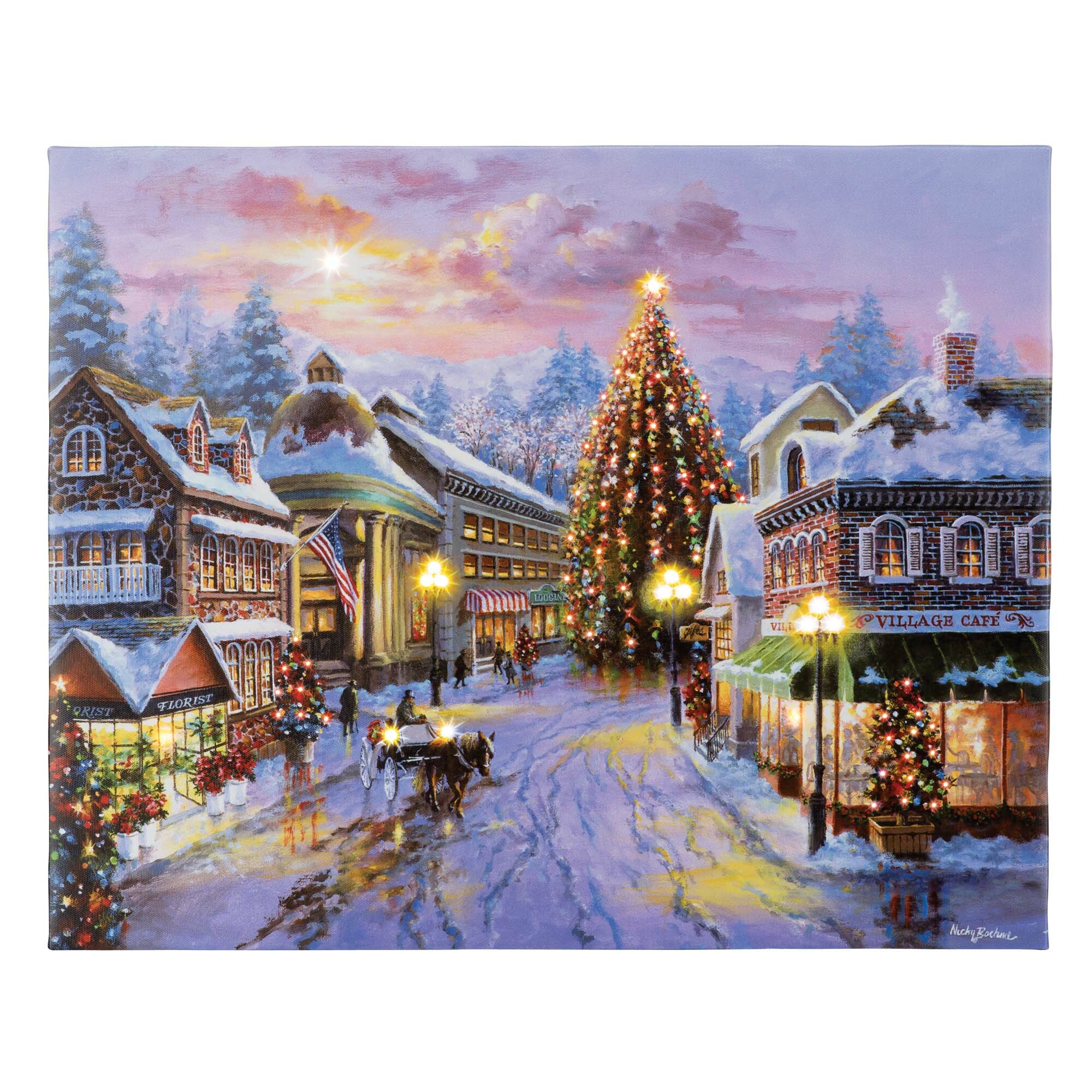 MrChristmas IlluminArt 'Town Square Cheer' by Nicky Boehme Graphic Art ...