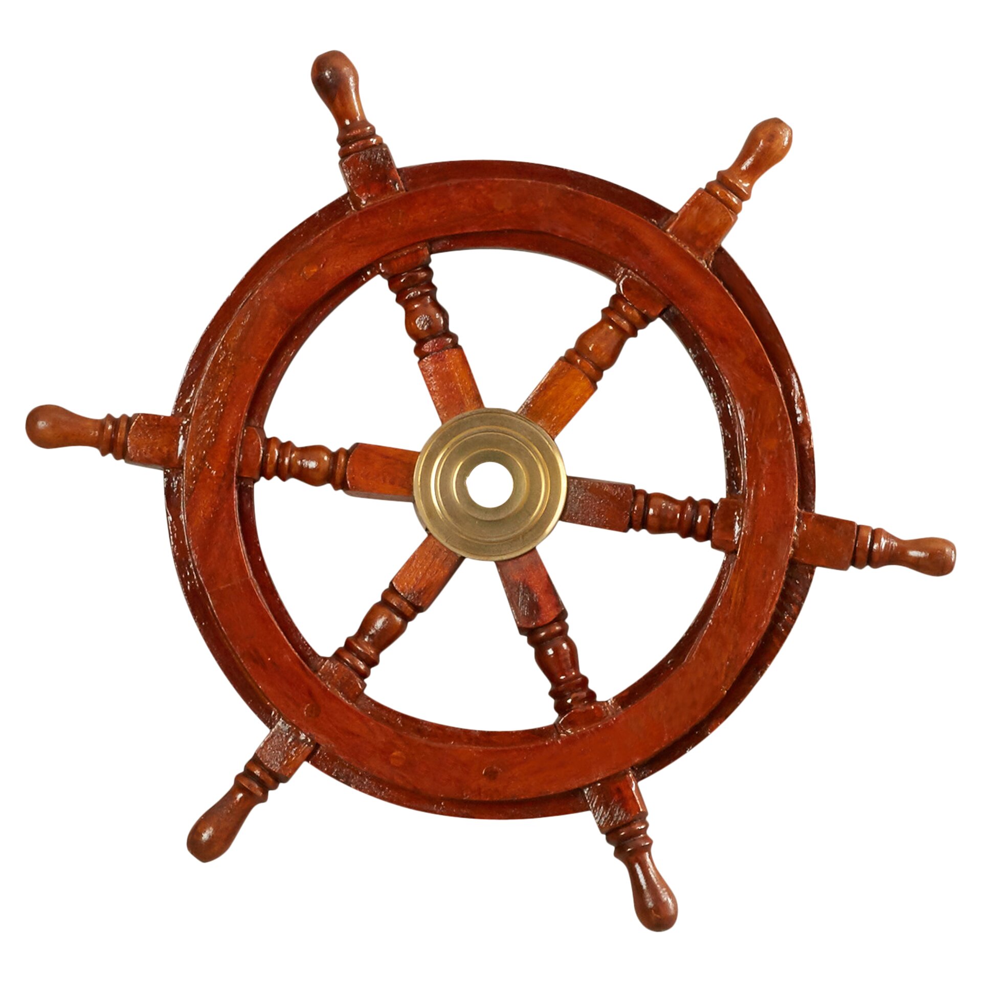 Breakwater Bay Wood and Brass Ship Wheel Wall Décor & Reviews | Wayfair