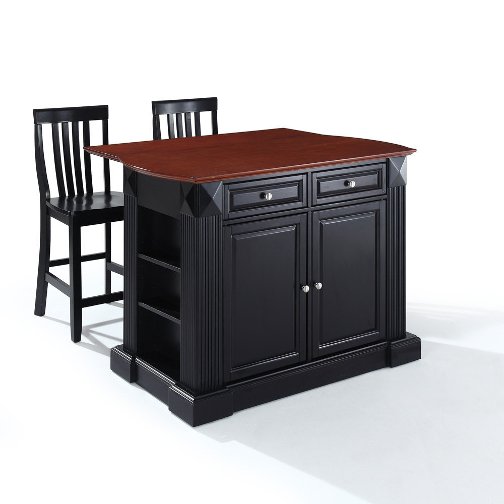 Breakwater Bay Plumeria 3 Piece Kitchen Island Set  