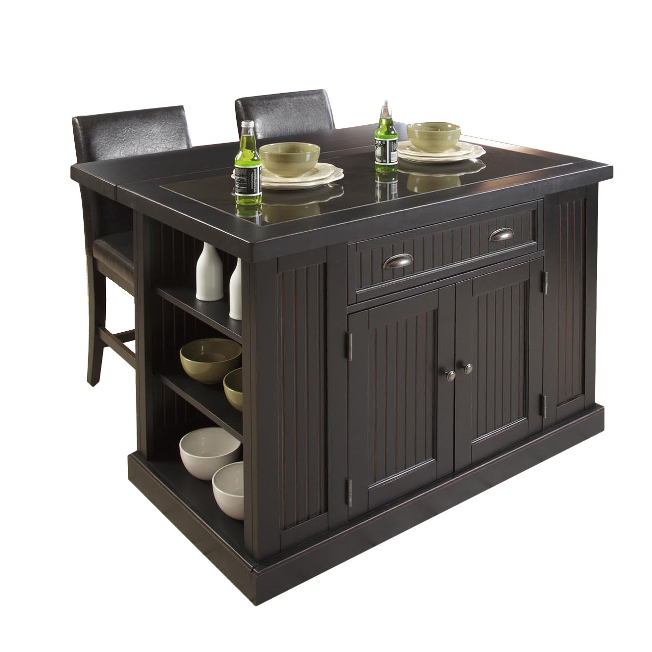 Breakwater Bay Gouldsboro 3 Piece Kitchen  Island Set  with 