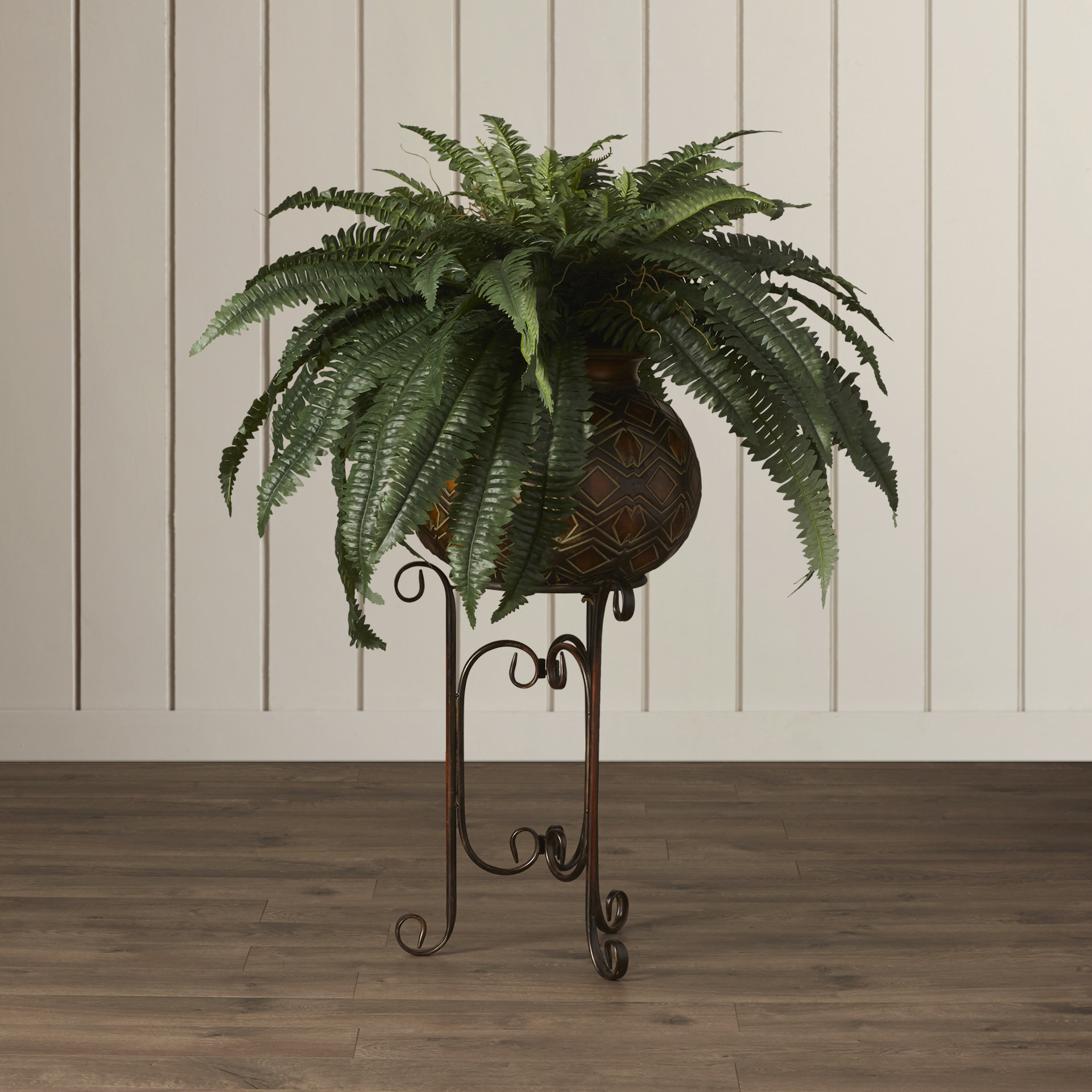 Breakwater Bay Artificial Fern Floor Plant in Planter & Reviews Wayfair