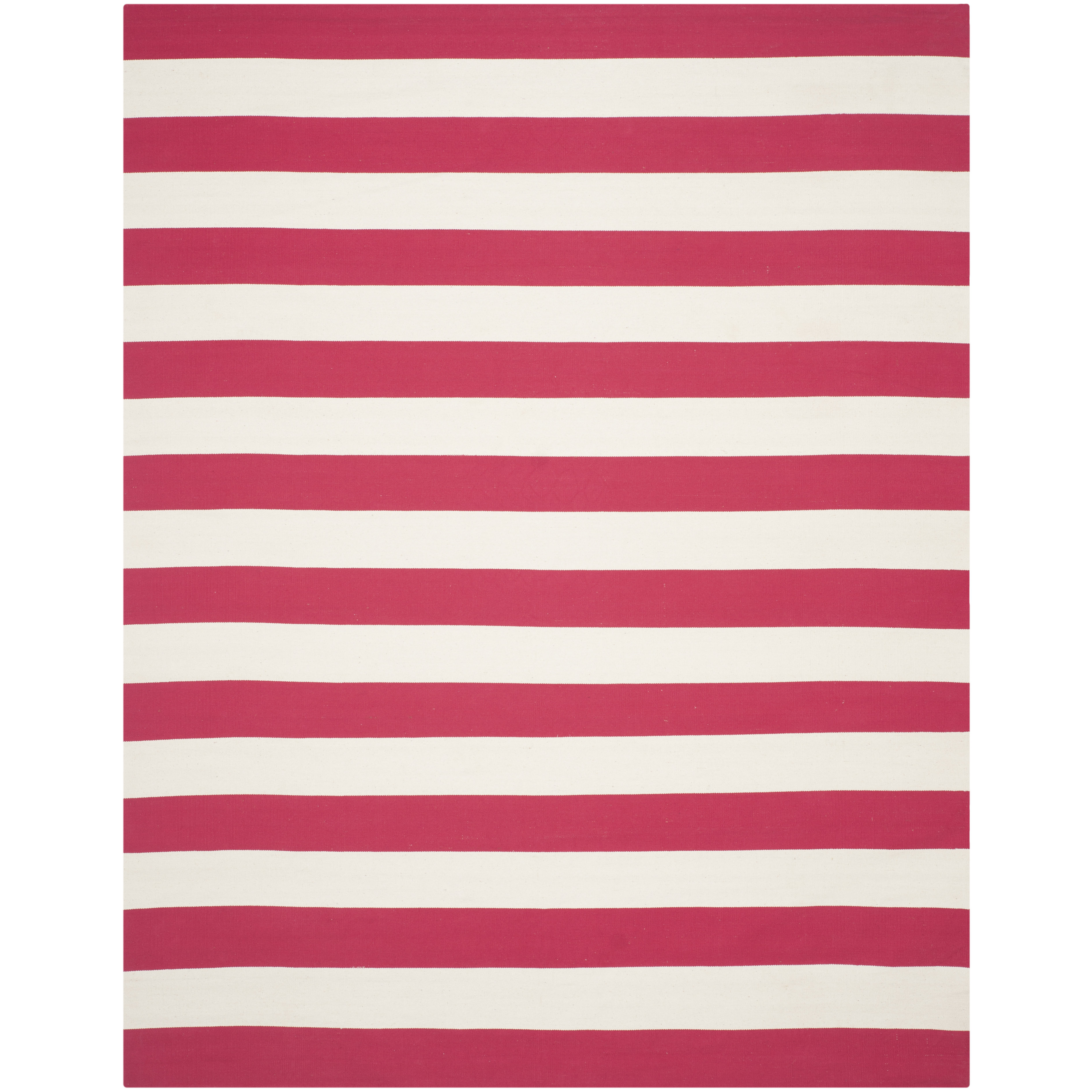 Breakwater Bay Beechwood Red & White Striped Contemporary Area Rug 