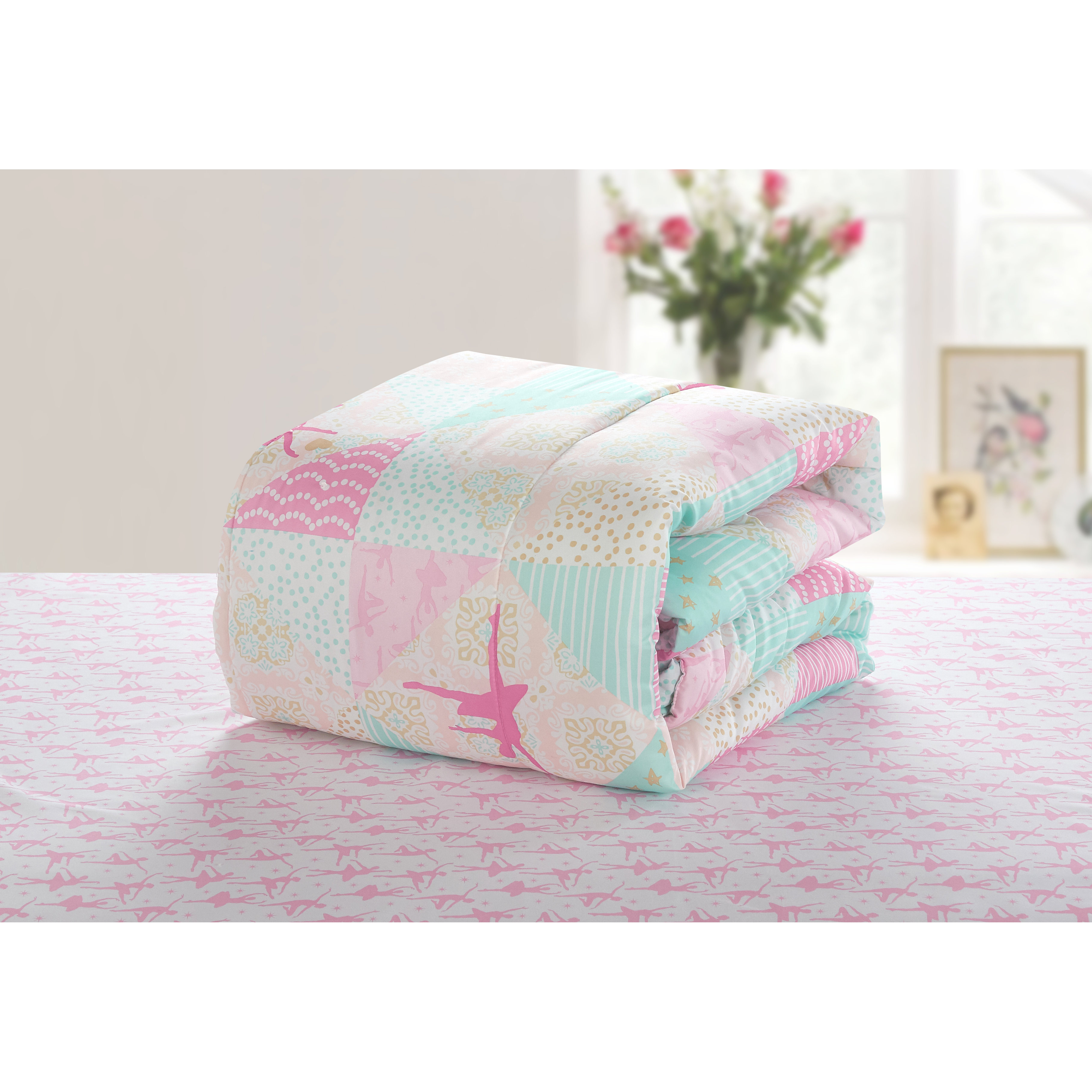 Heritage Kids Bed in a Bag Toddler Comforter Set in Ballerina Sparkle