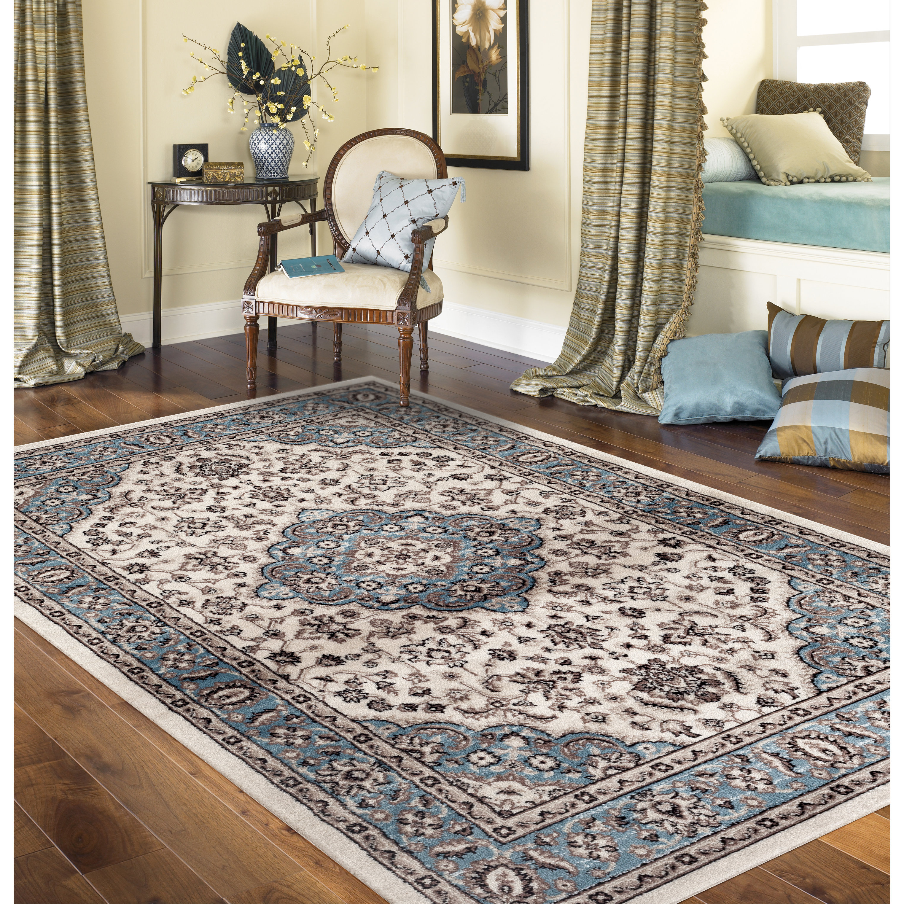World Rug Gallery Toscana Blue Indoor Area Rug & Reviews Wayfair