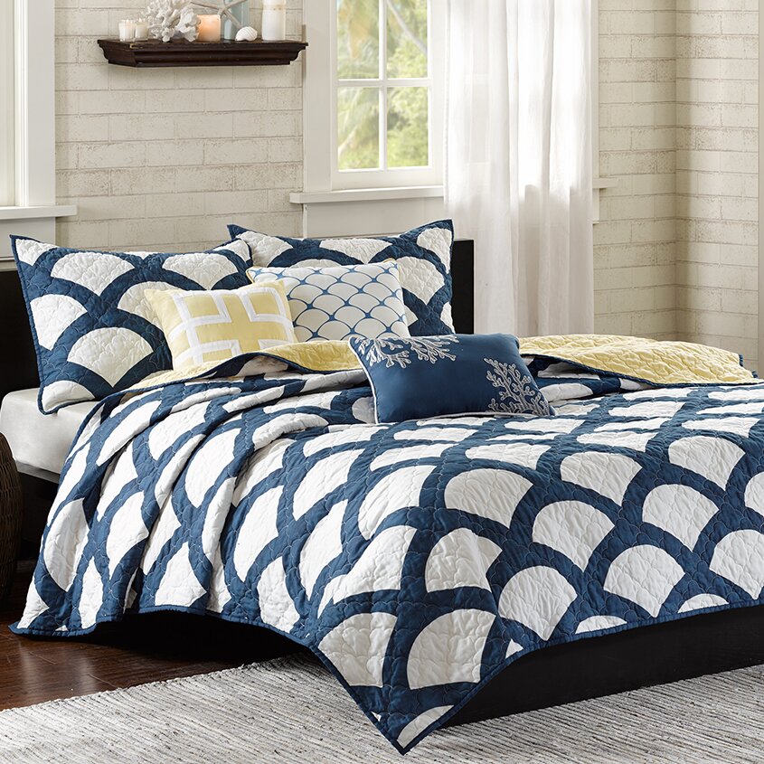 Madison Park Kokomo 6 Piece Reversible Coverlet Set & Reviews | Wayfair.ca