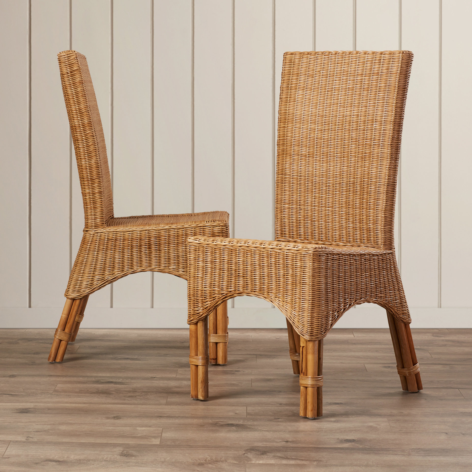 Bay Isle Home Staples Rattan Dining Chair With Rattan Pole Legs