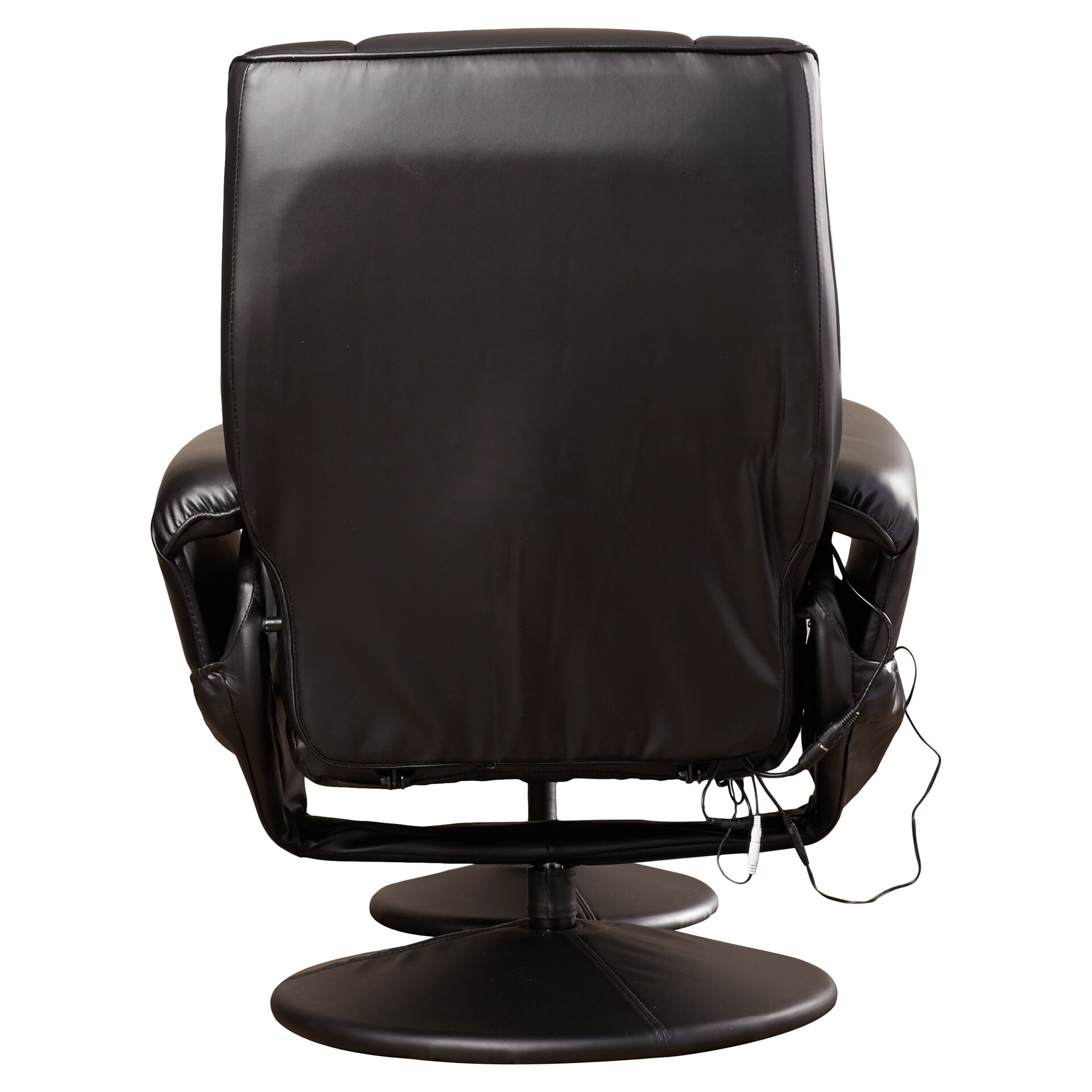Symple Stuff Leather Heated Reclining Massage Chair with ...