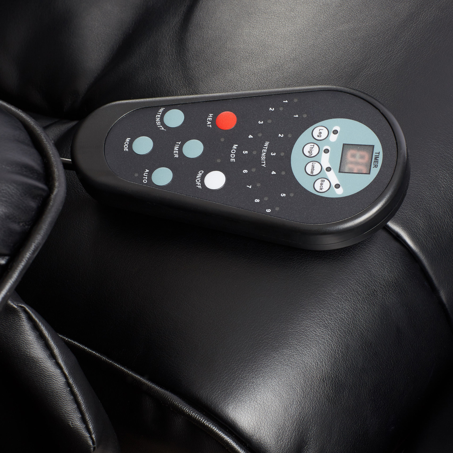 Symple Stuff Leather Heated Reclining Massage Chair with Ottoman