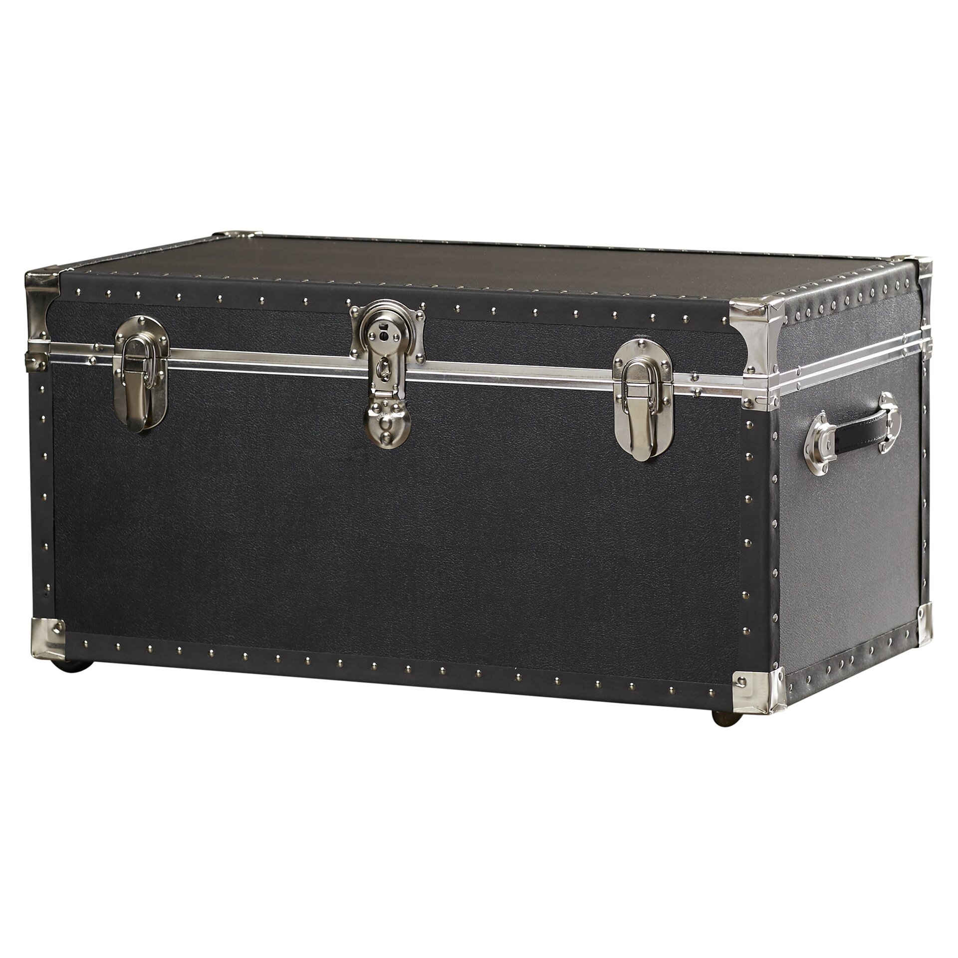 Symple Stuff Oversize Trunk with Wheels in Black & Reviews | Wayfair