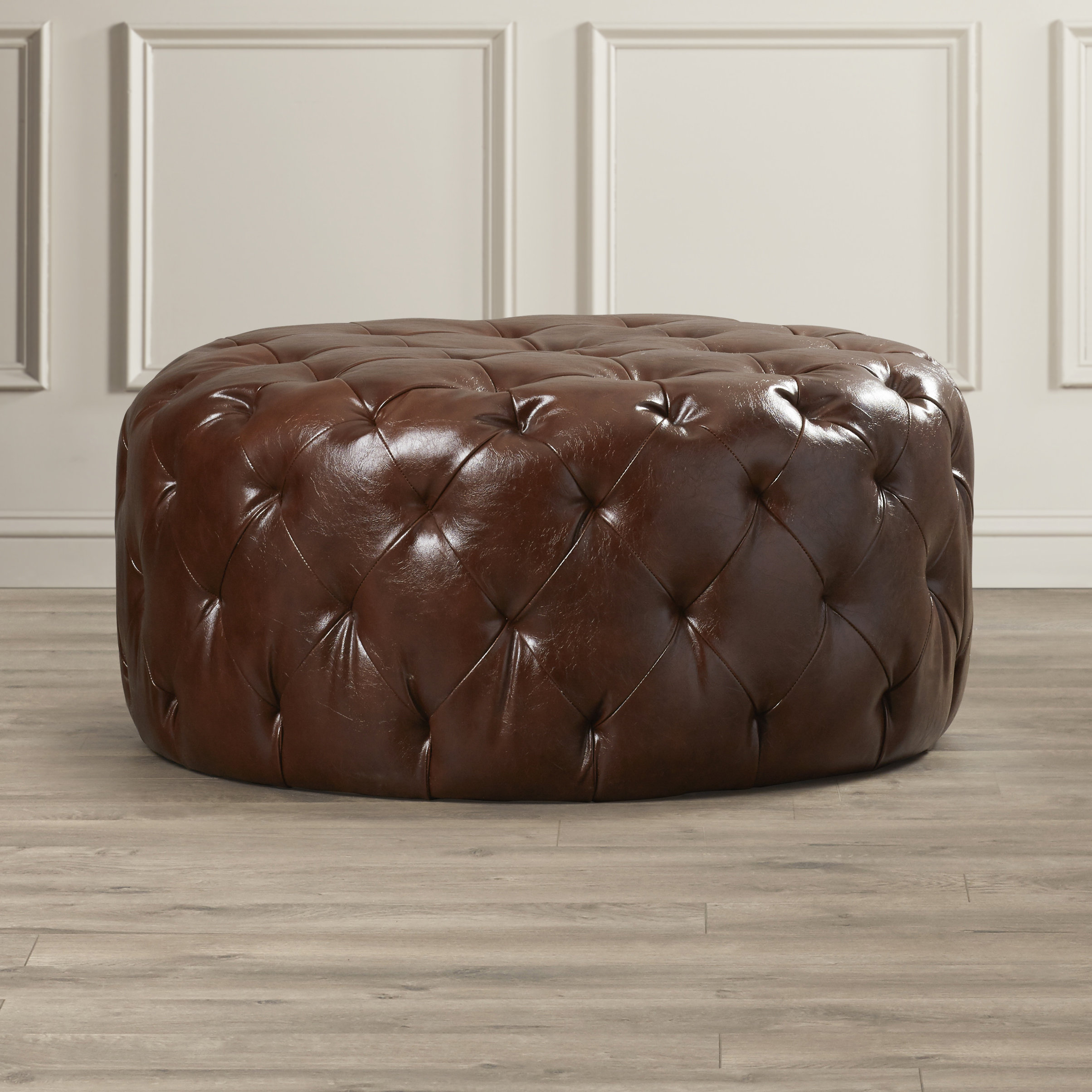 Astoria Grand Ormsby Leather Pouf Ottoman & Reviews Wayfair