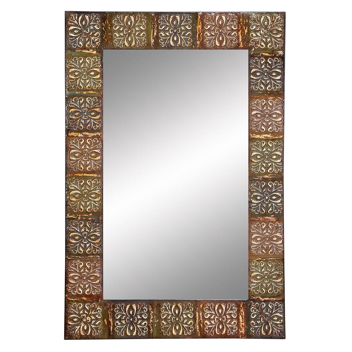 World Menagerie Embossed Metal Frame Wall Mirror & Reviews Wayfair