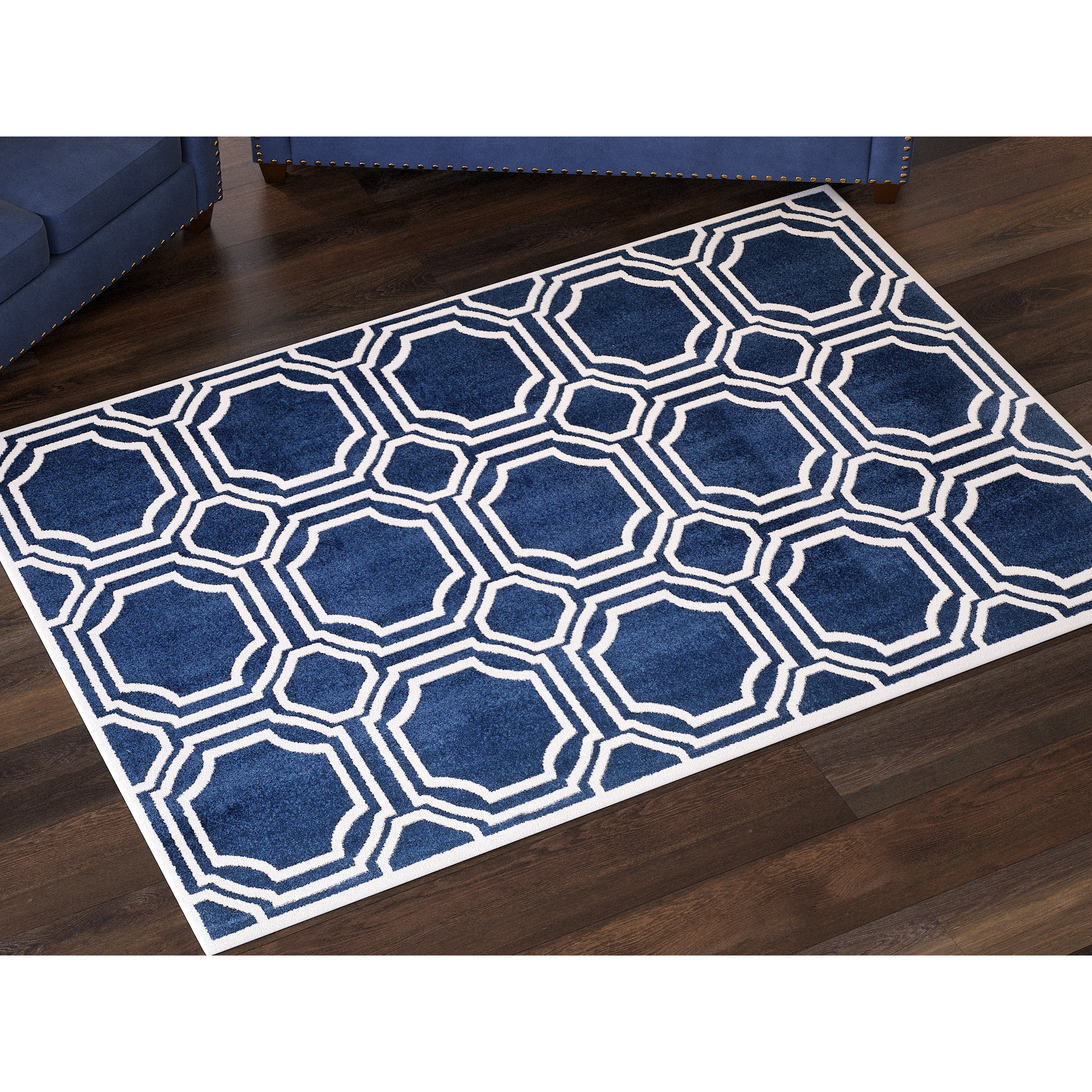 Mercer41 Wallis Navy/Ivory Indoor/Outdoor Area Rug & Reviews Wayfair