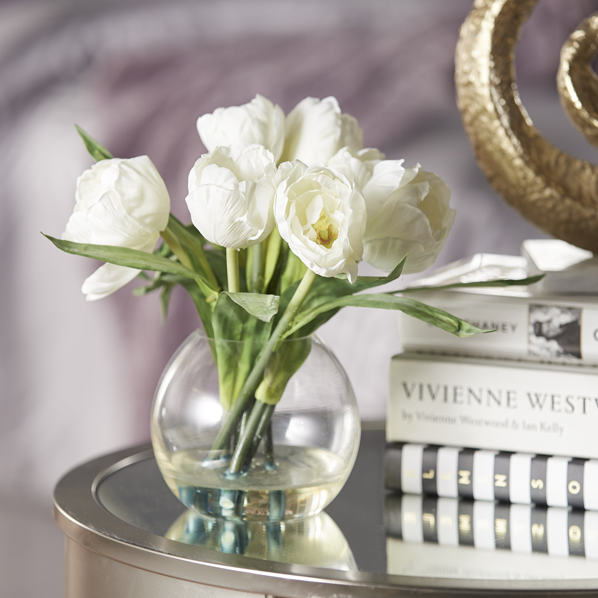 Mercer41 Tulips Arrangement with Vase & Reviews Wayfair