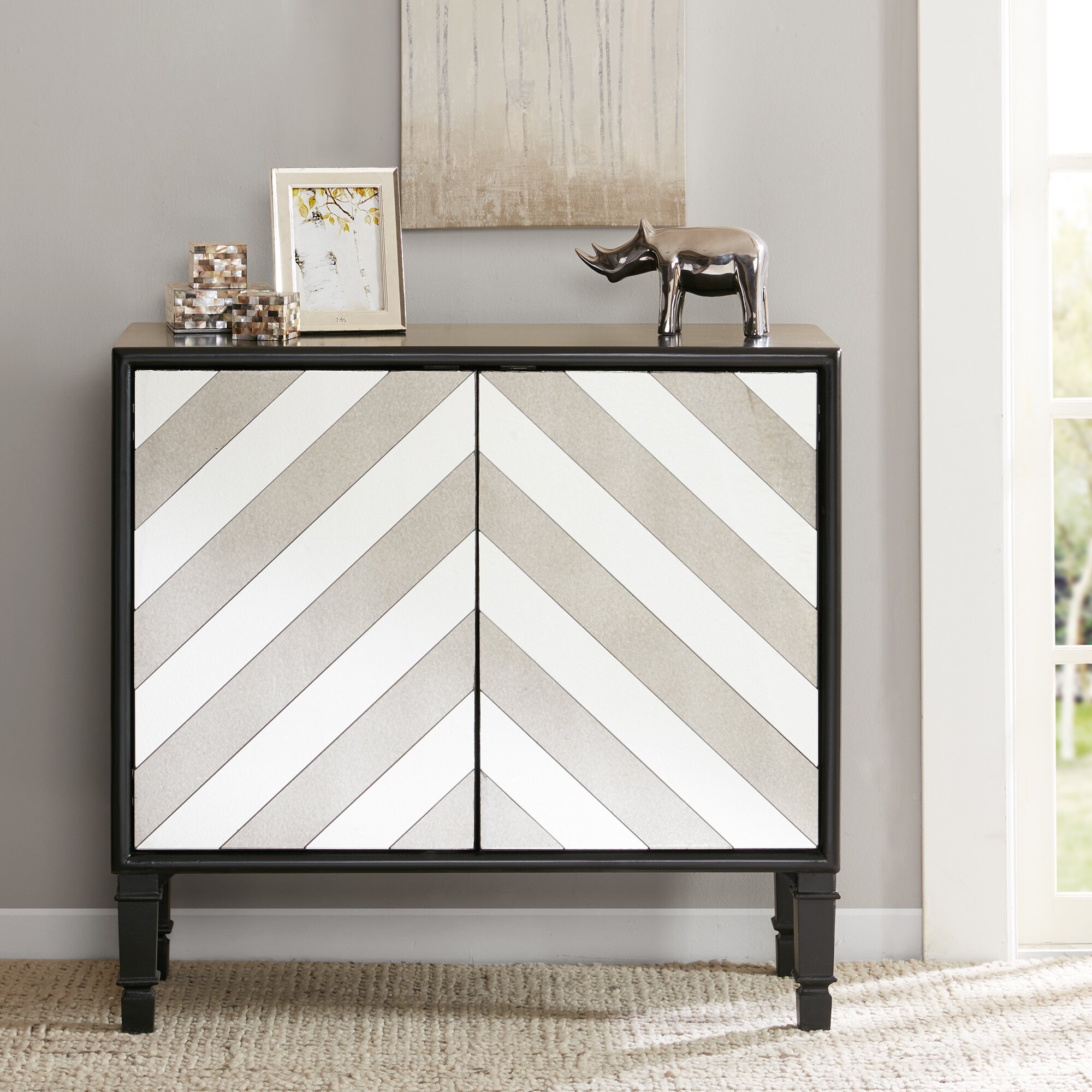 gray and white chevron toy chest