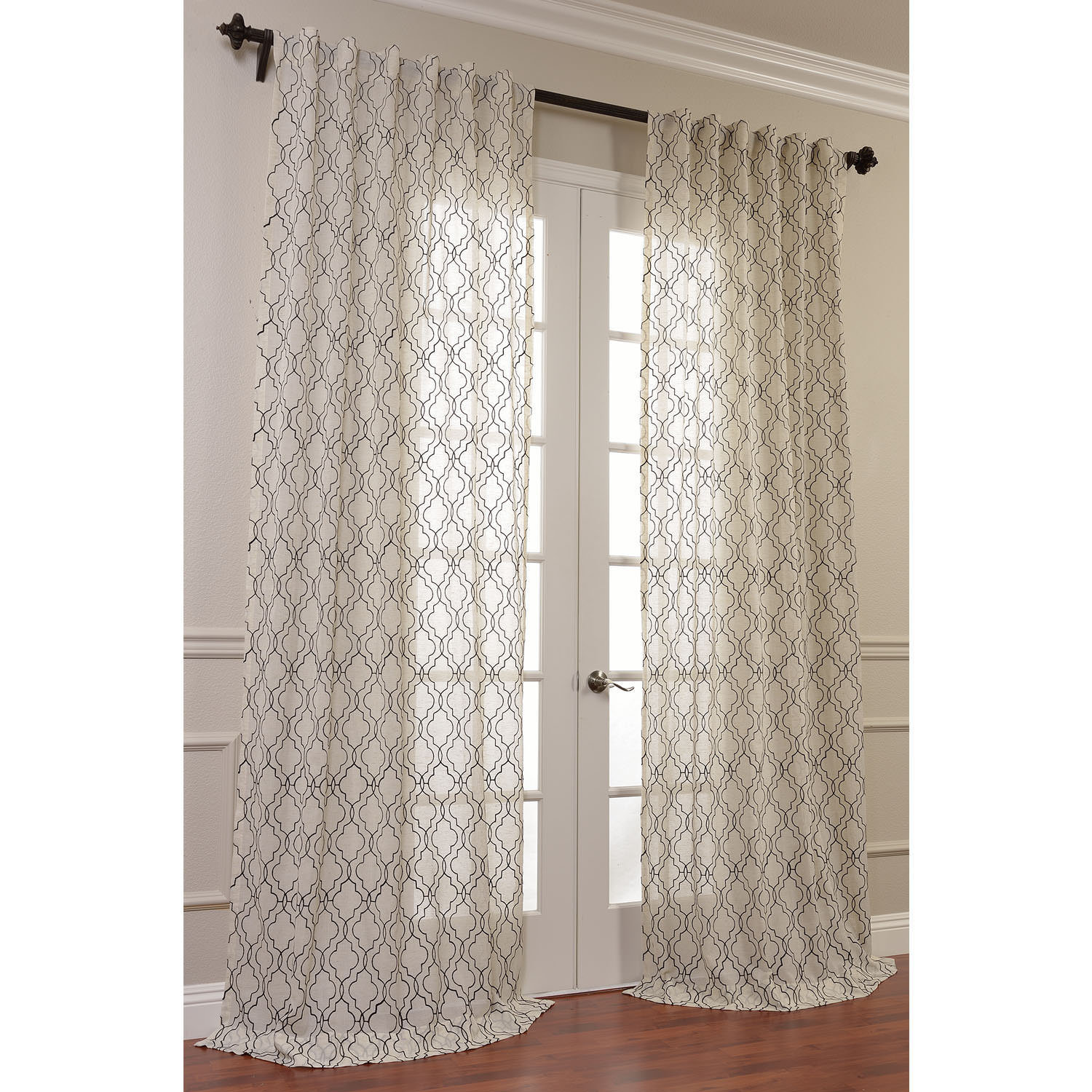 embroidered linen drapes