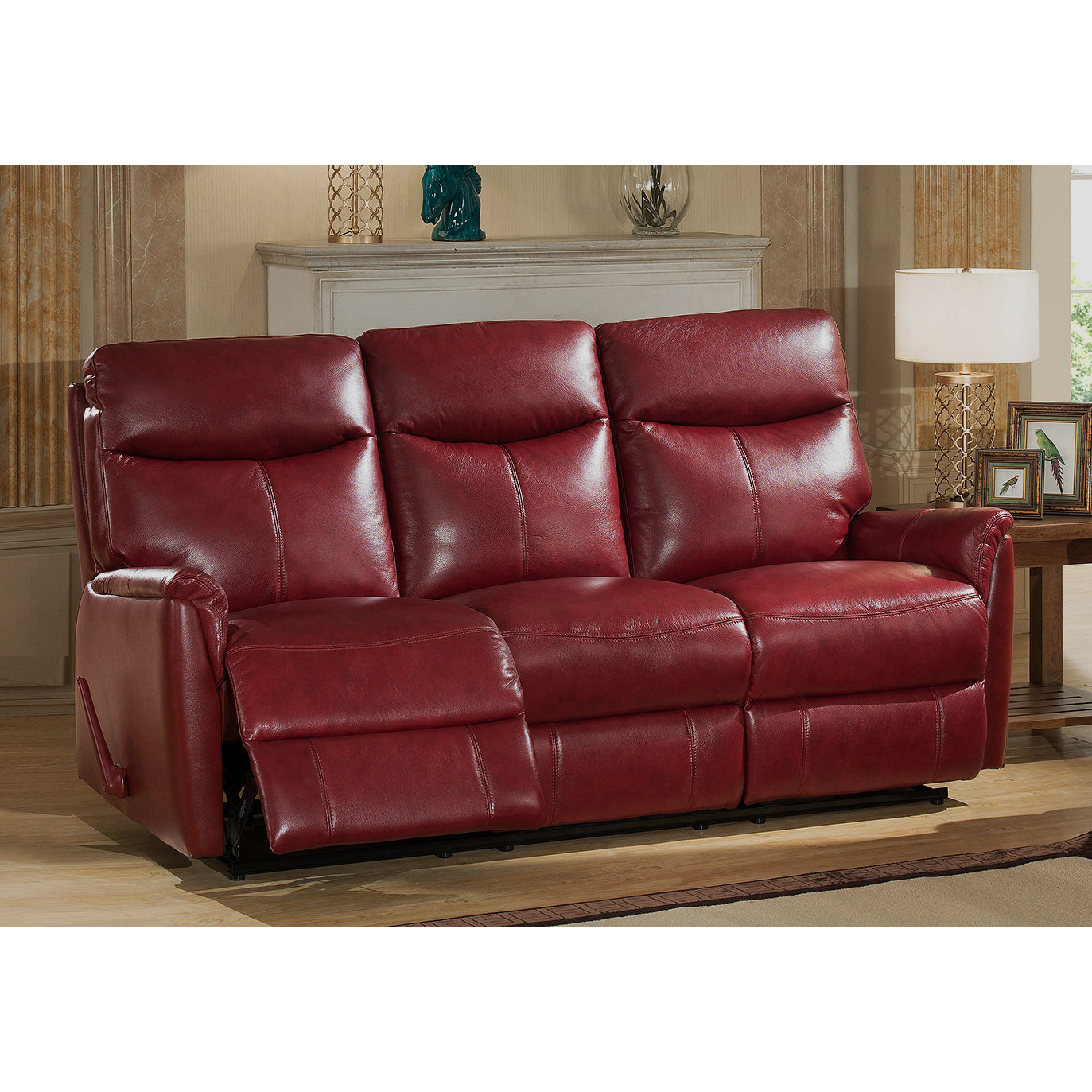 Amax Napa Top Grain Leather Lay Flat Reclining Sofa and Loveseat Set  Wayfair