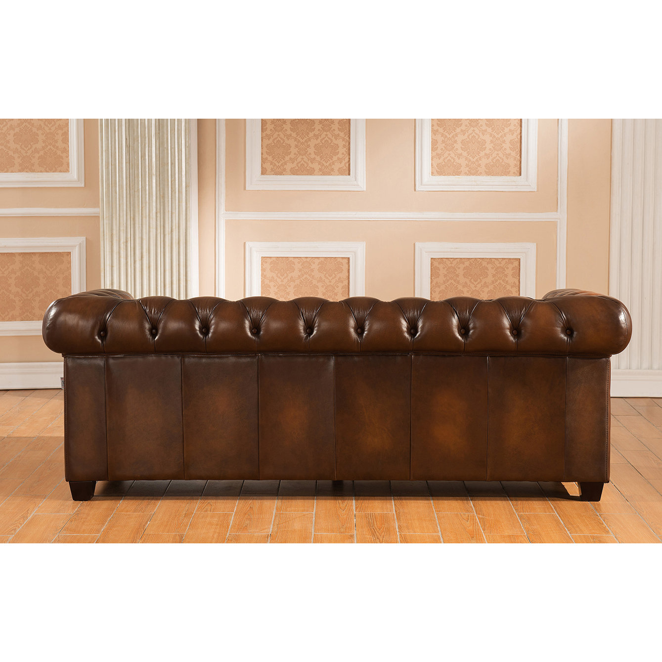 Amax Hickory Chesterfield Leather Sofa Wayfair