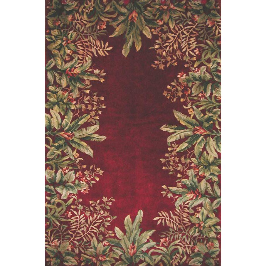 KAS Rugs Emerald Ruby Tropical Border Area Rug & Reviews | Wayfair